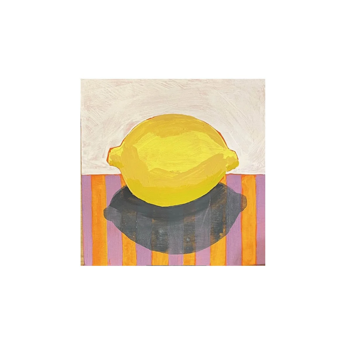 Lemons on a striped cloth painting