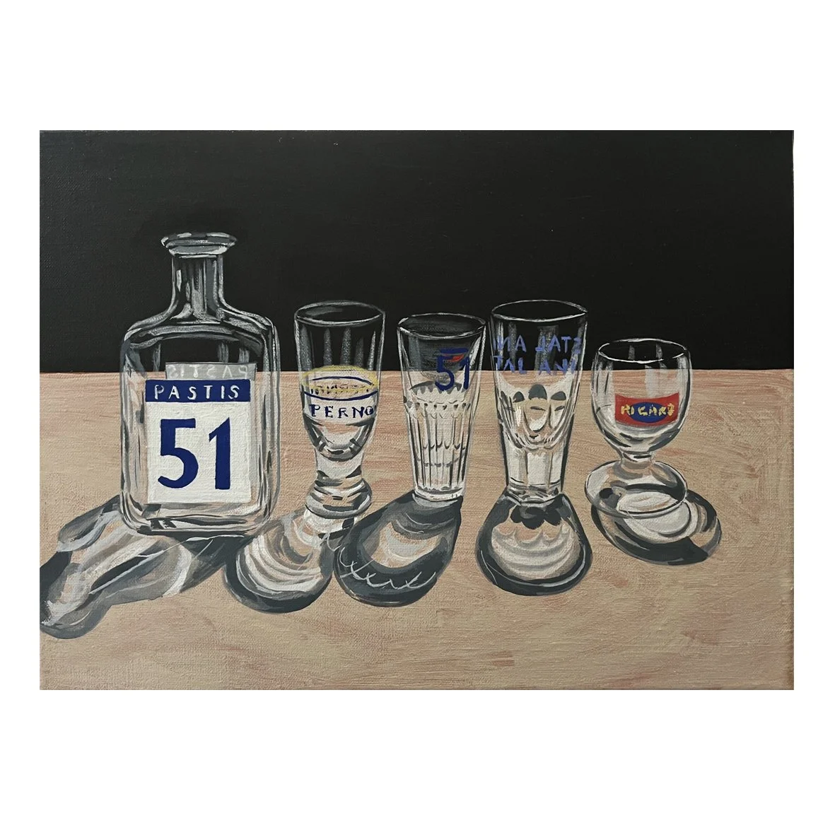 Pastis glasses painting