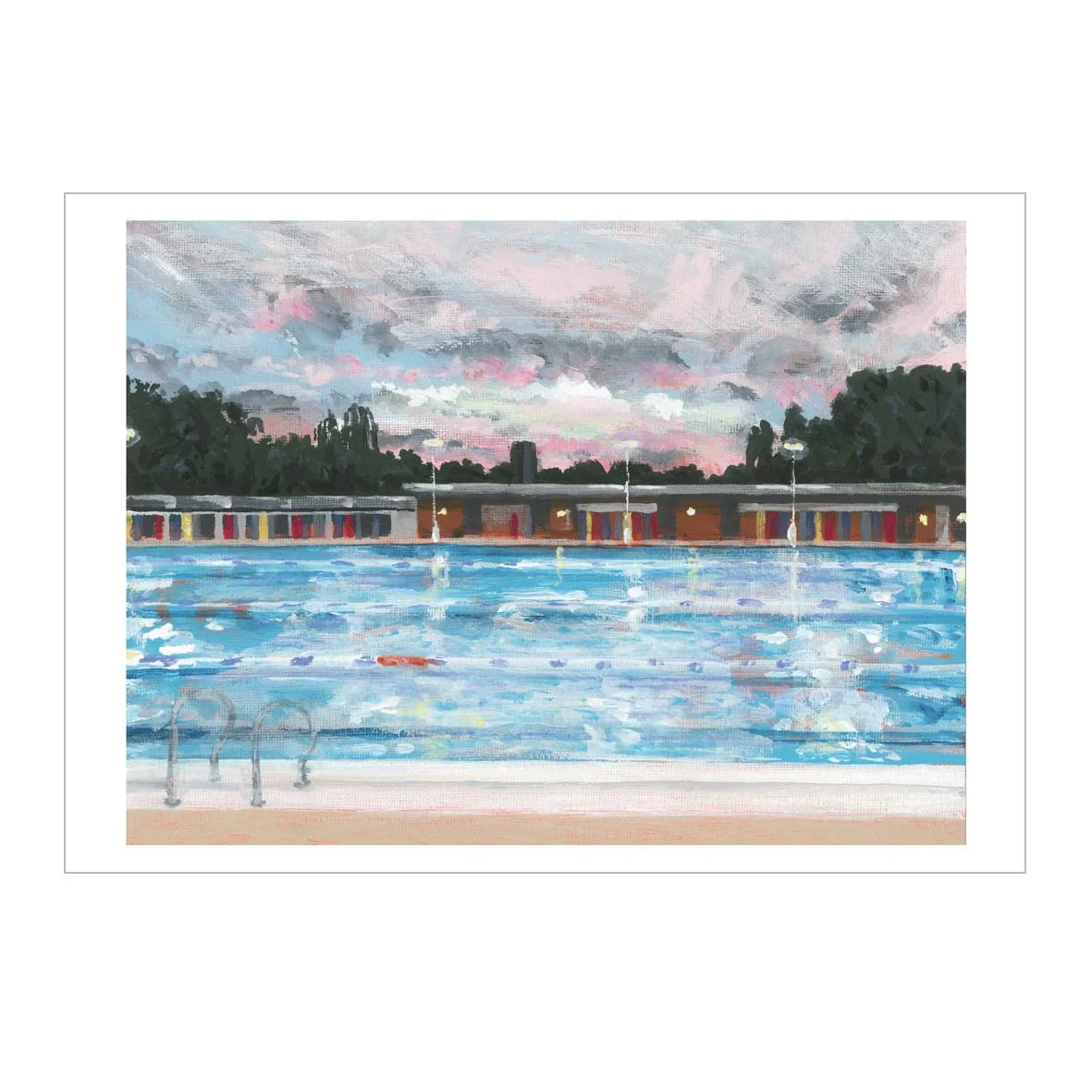 Sunrise at the Lido Print A3