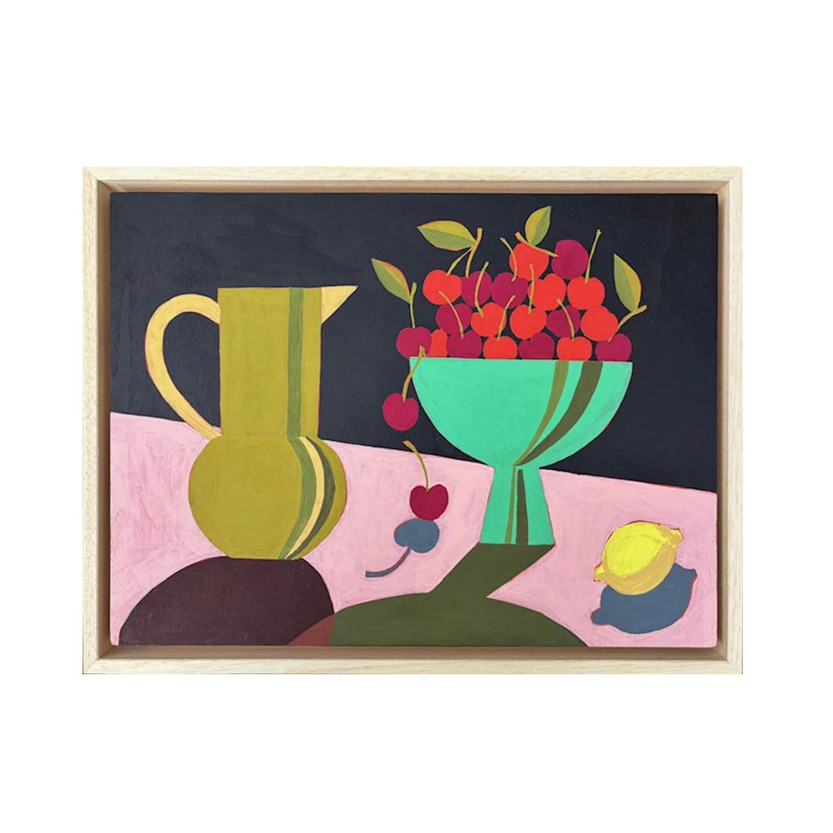 Jug & Bowl of Cherries Painting