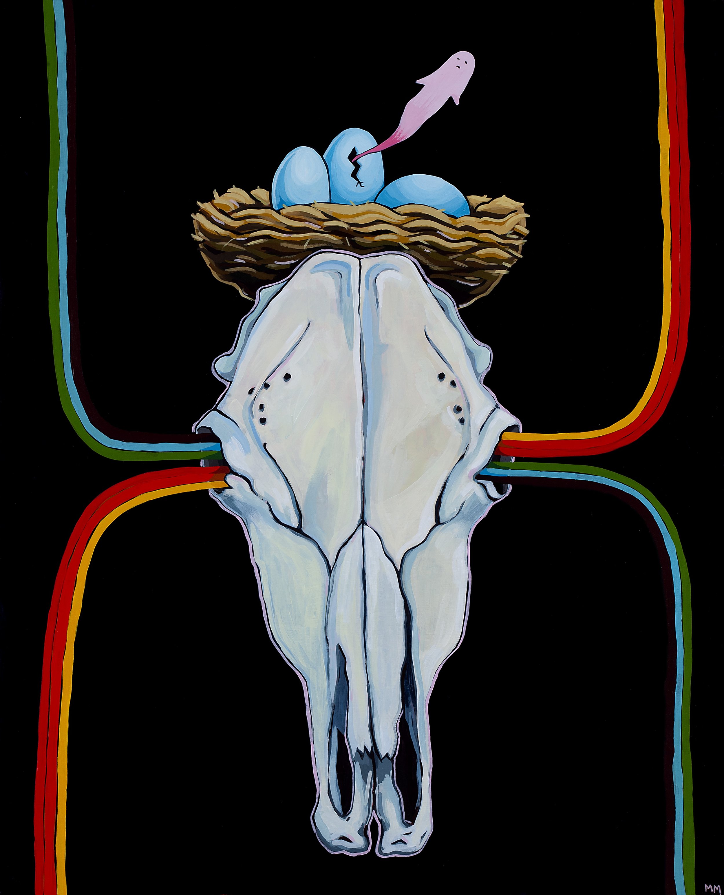 Tell Carole We're Sterile <br><em>Acrylic on birch, 24"x30", 2025</em>