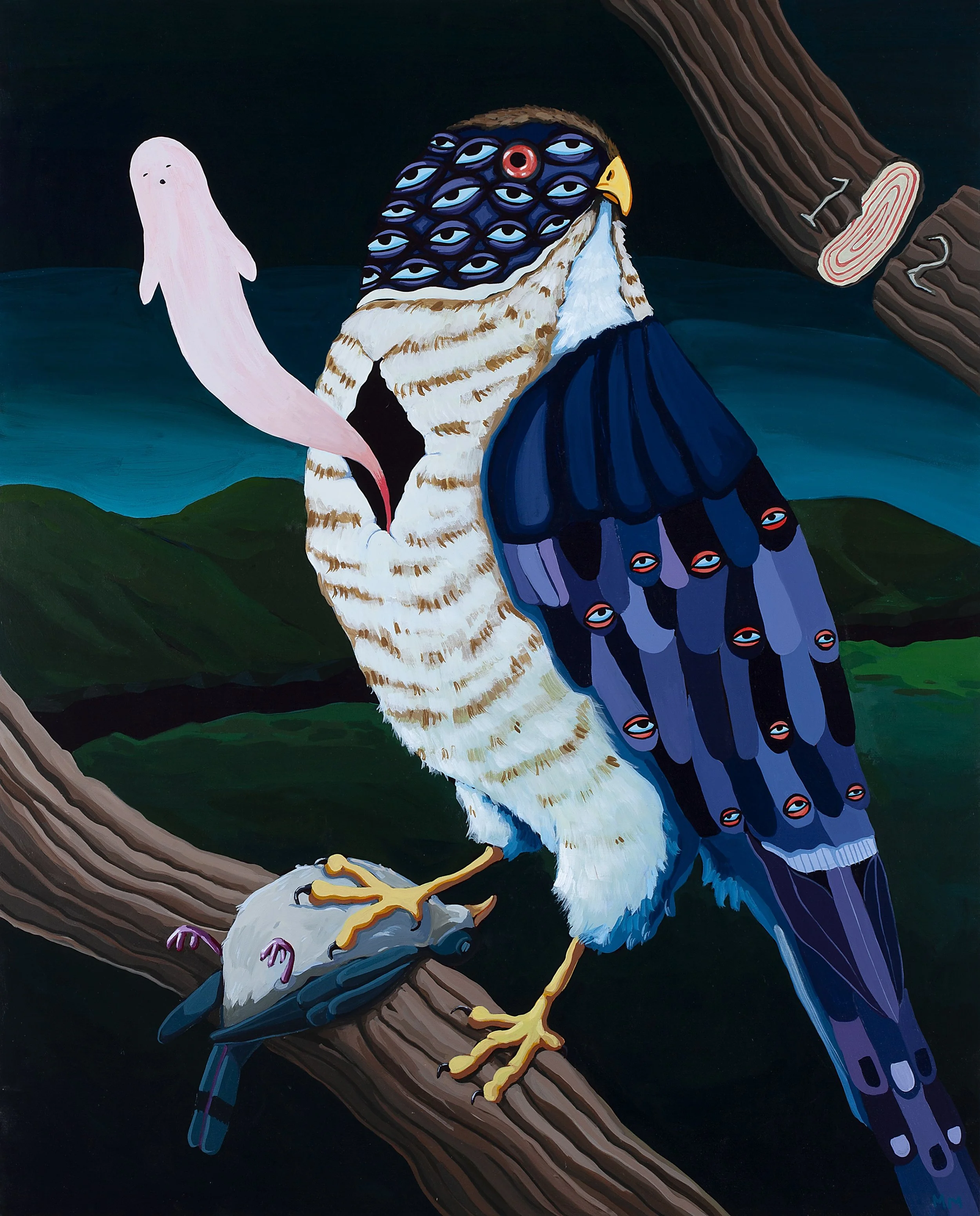 In the Mourning <br><em>Acrylic on birch, 24"x30", 2025</em>