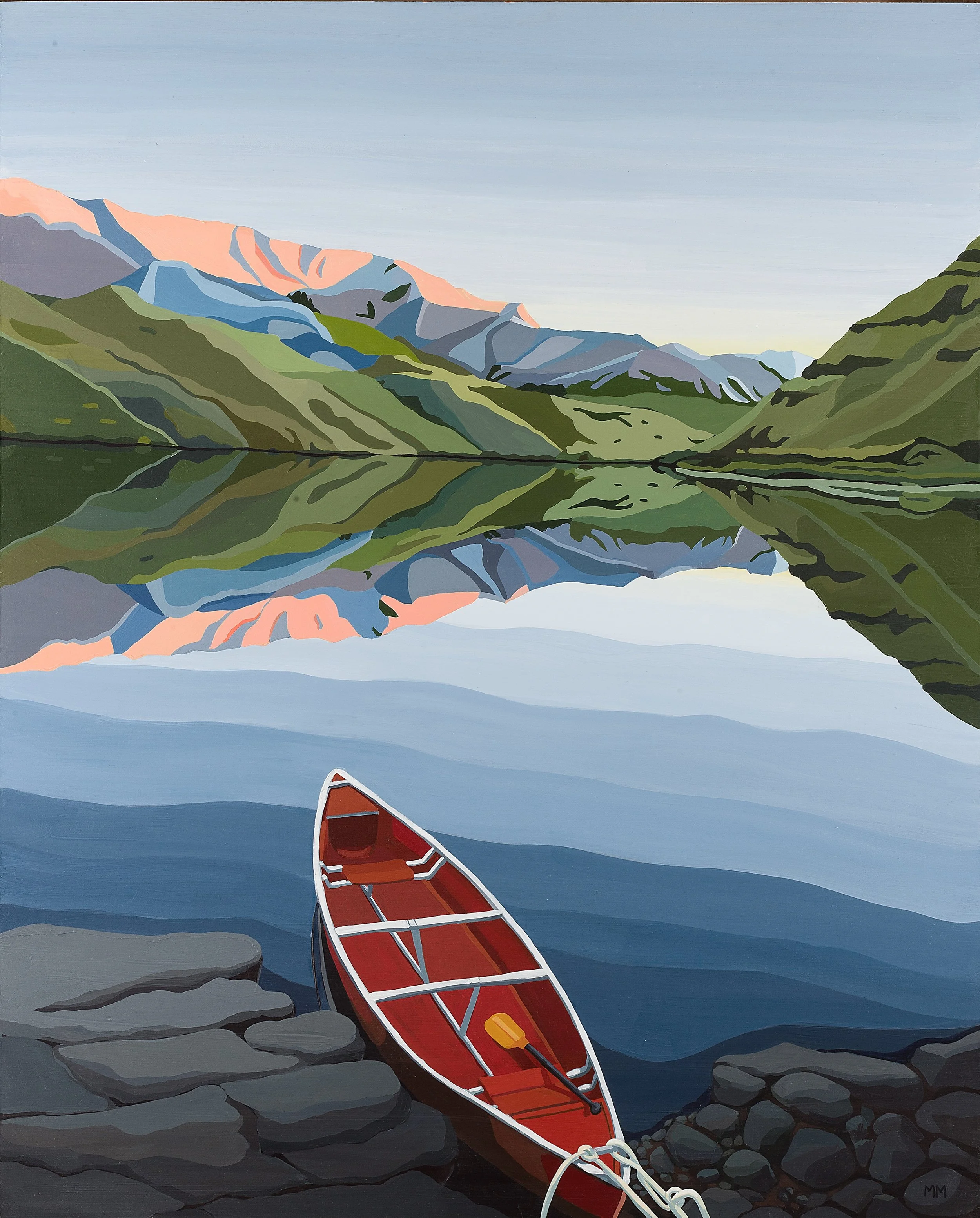 Gloaming  <pr><br>Acrylic on birch, 24”x30”, 2025 </em>