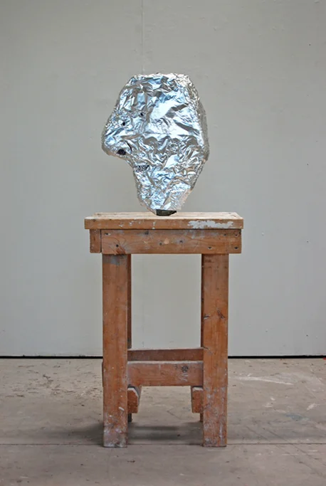 Bust (Suseki)
wood, steel, stone, aluminum foil, epoxy
24 in. x 24 in. x 50 in., 2012