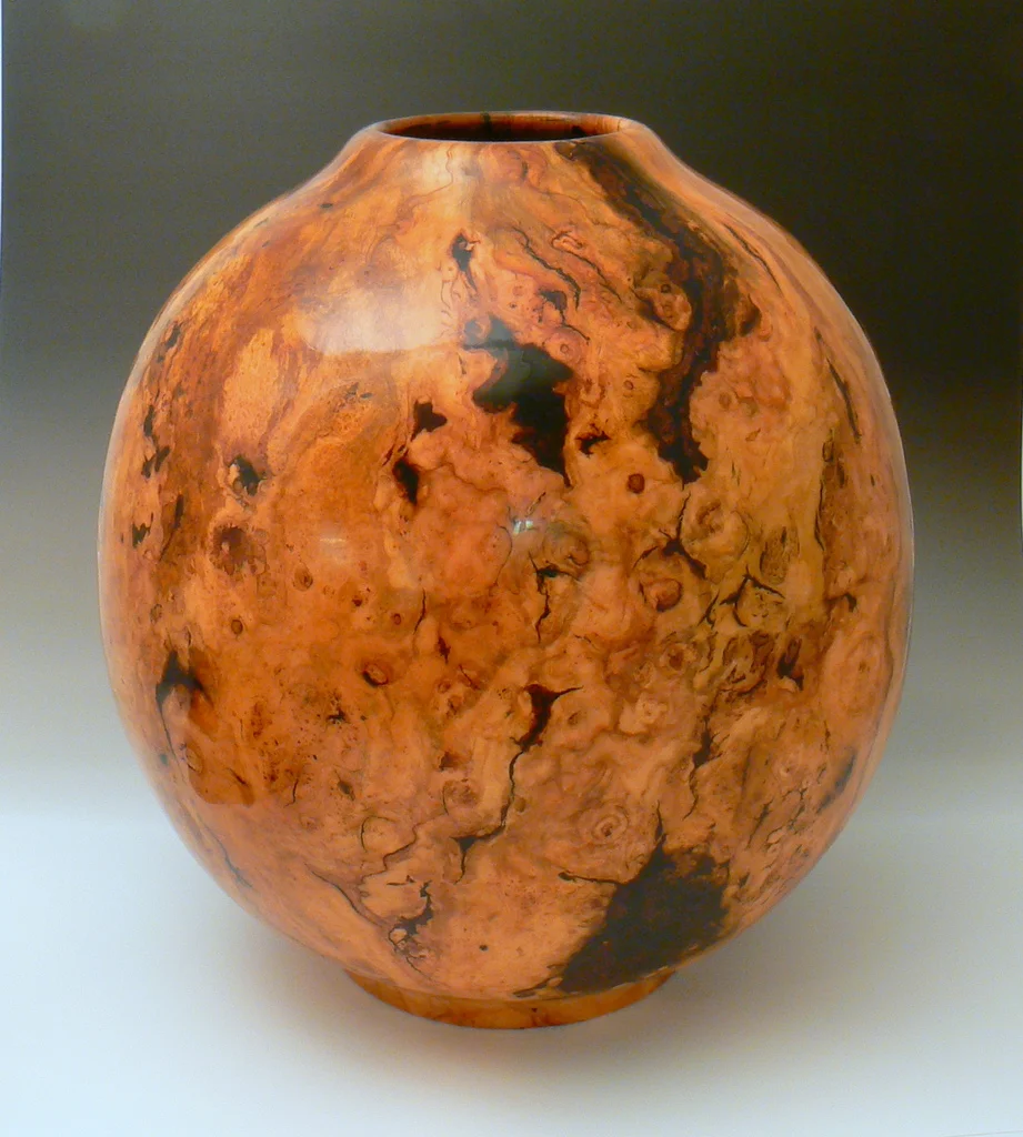 Cherry Burl Spherical Hollowform, 17 1/2" x 16 1/2"