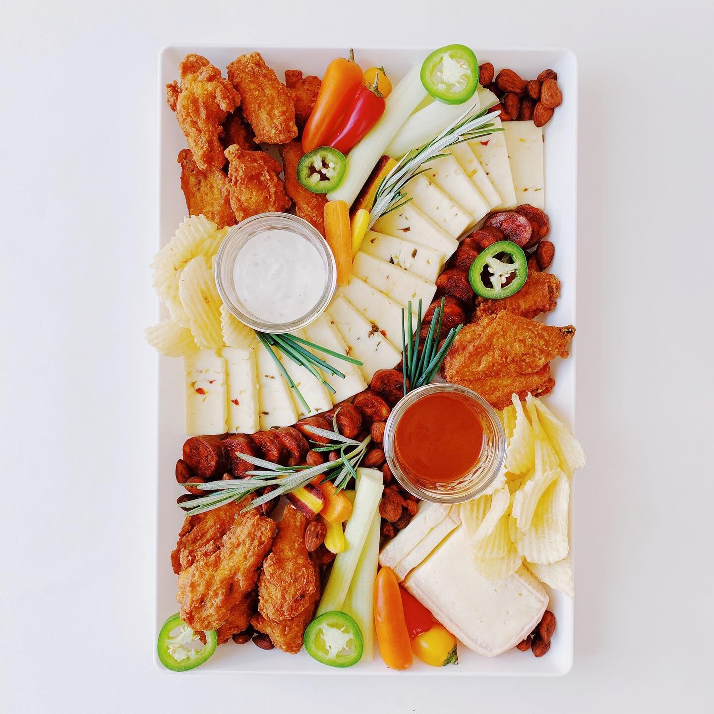 SWIPE TO BUILD ➡️ That &ldquo;Game Day&rdquo; Plate as seen on @thatcheeseplate, from page 92 of my book! Football season starts today and you know you need buffalo wings on board 🏈 Pair this with a cold, crisp beer!
⁣
1 - CHEESE: Pepperjack + Taleg