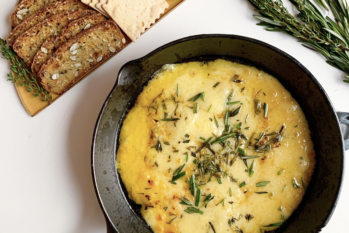 Baked Gruyère With Garlic &amp; Herbs