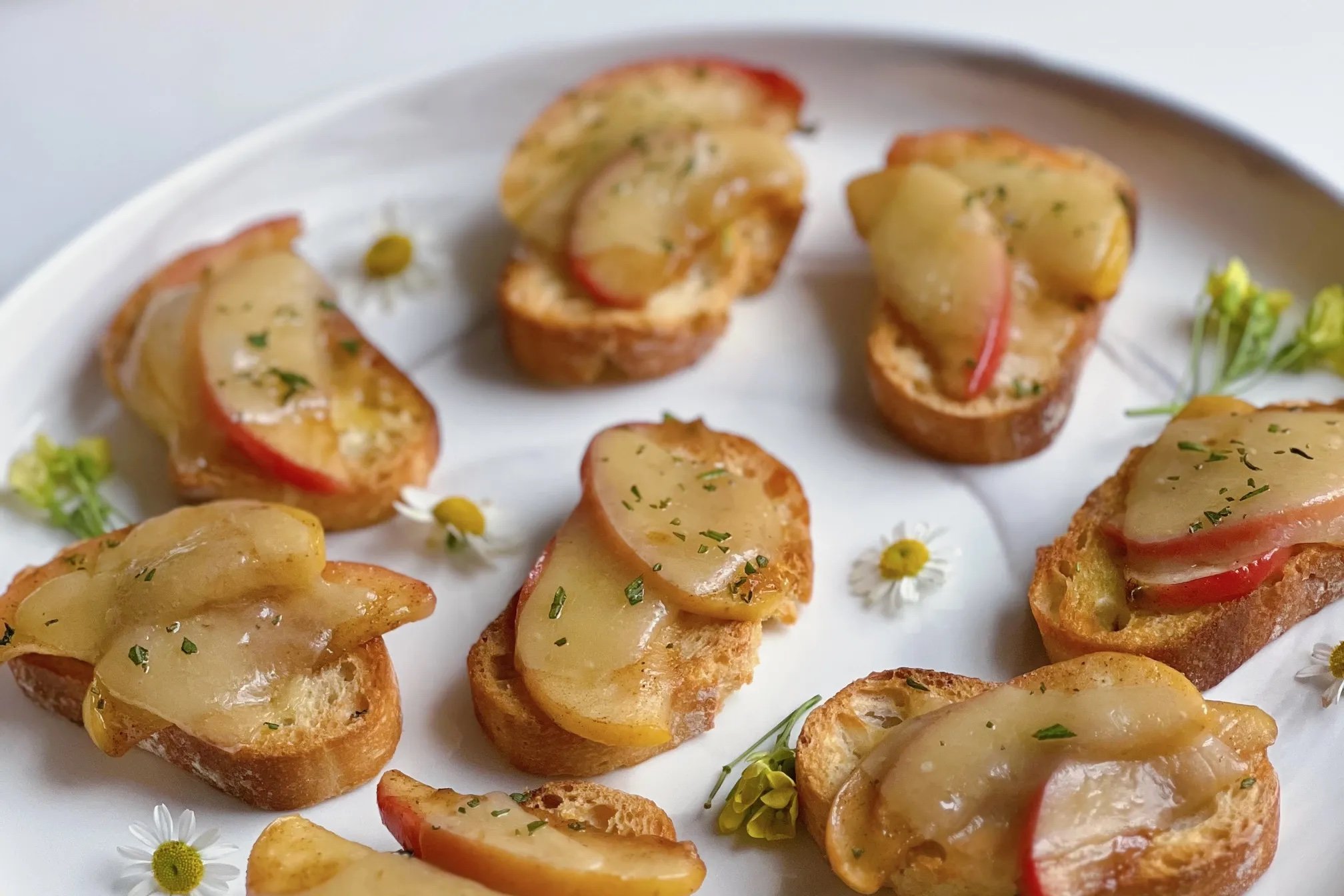 Apple and Cheddar Crostini