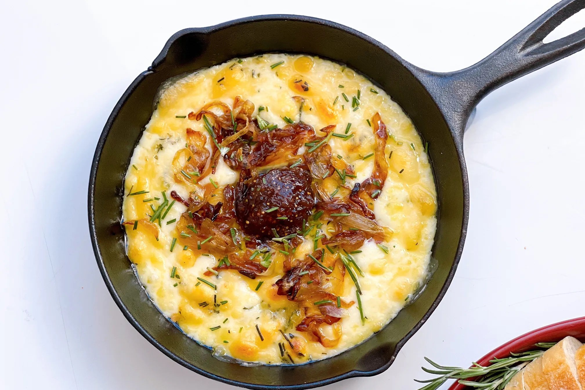 Baked Fontina With Caramelized Onions &amp; Fig Jam