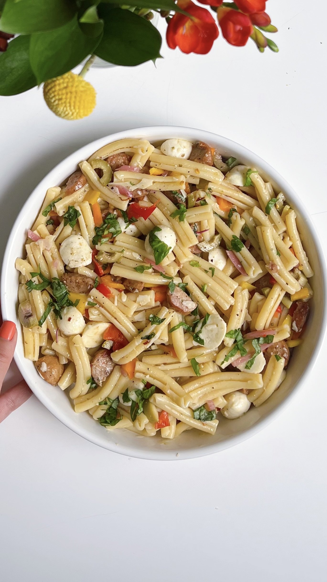 Sausage, Peppers and Onion Pasta Salad