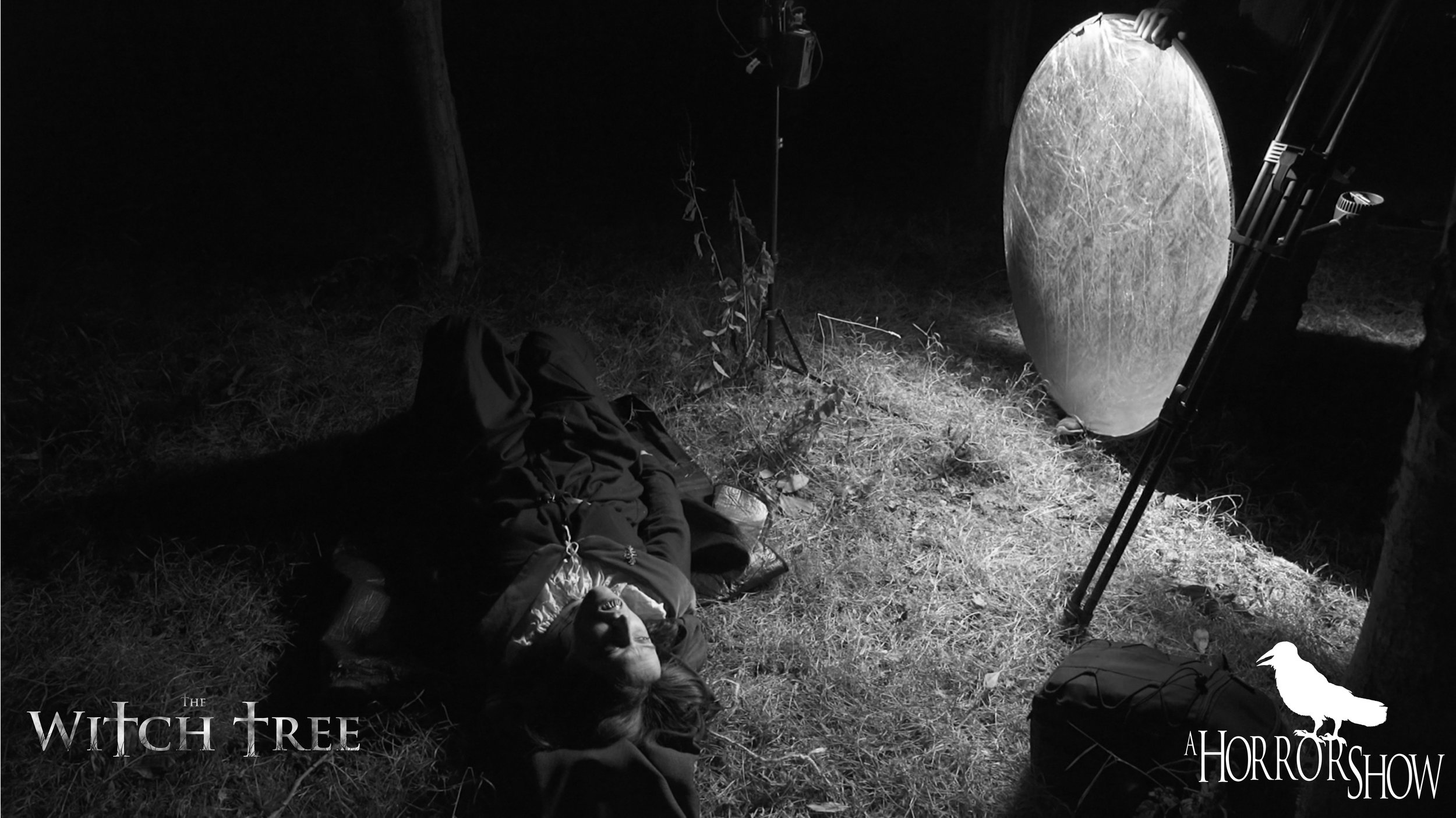  Behind the scenes on the set of The Witch Tree Short horror film. 