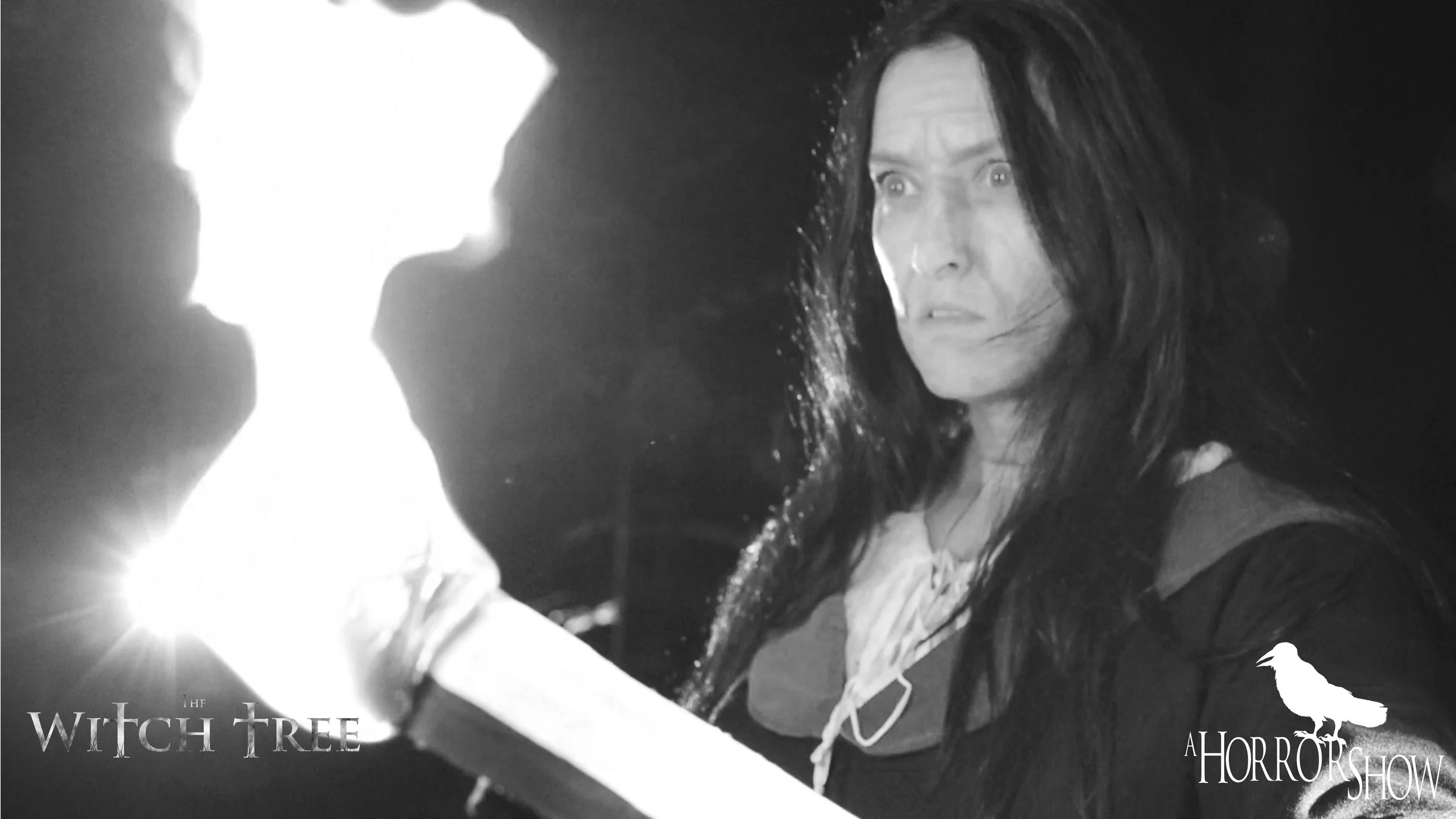 Ceejay Sargent on the set of The Witch Tree short horror film