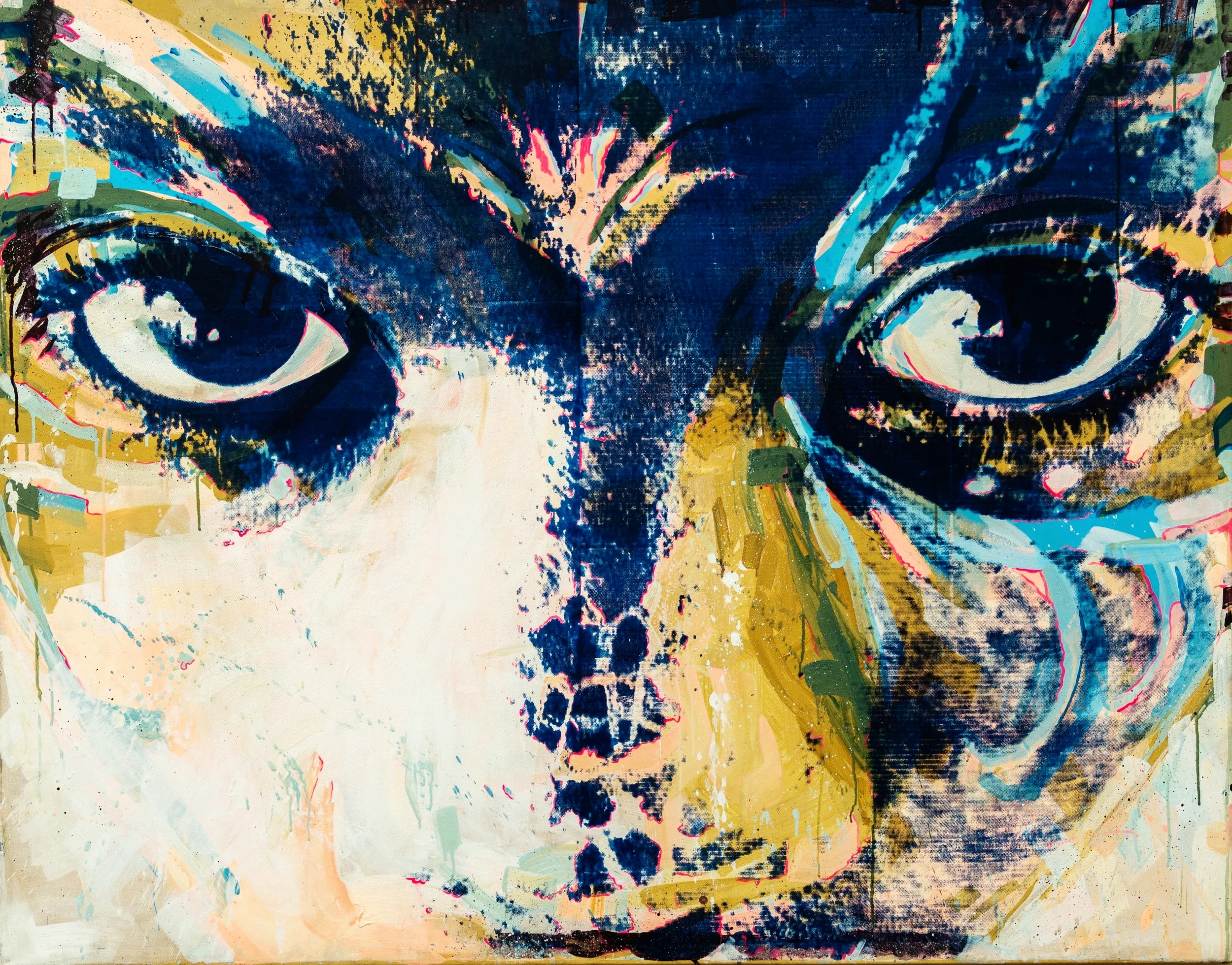 Look at Me 2016 Acrylic and screen-print on canvas 120x150cm (PRIVAT COLLECTION)