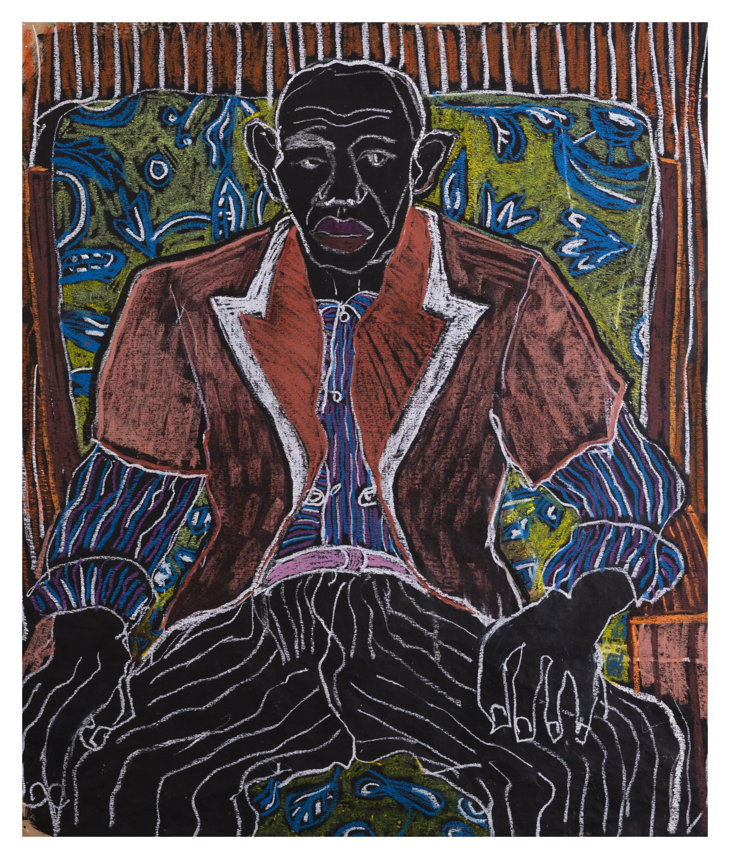 Mr.Donkor , 2021,85x98cm, pastel and acrylic on paper