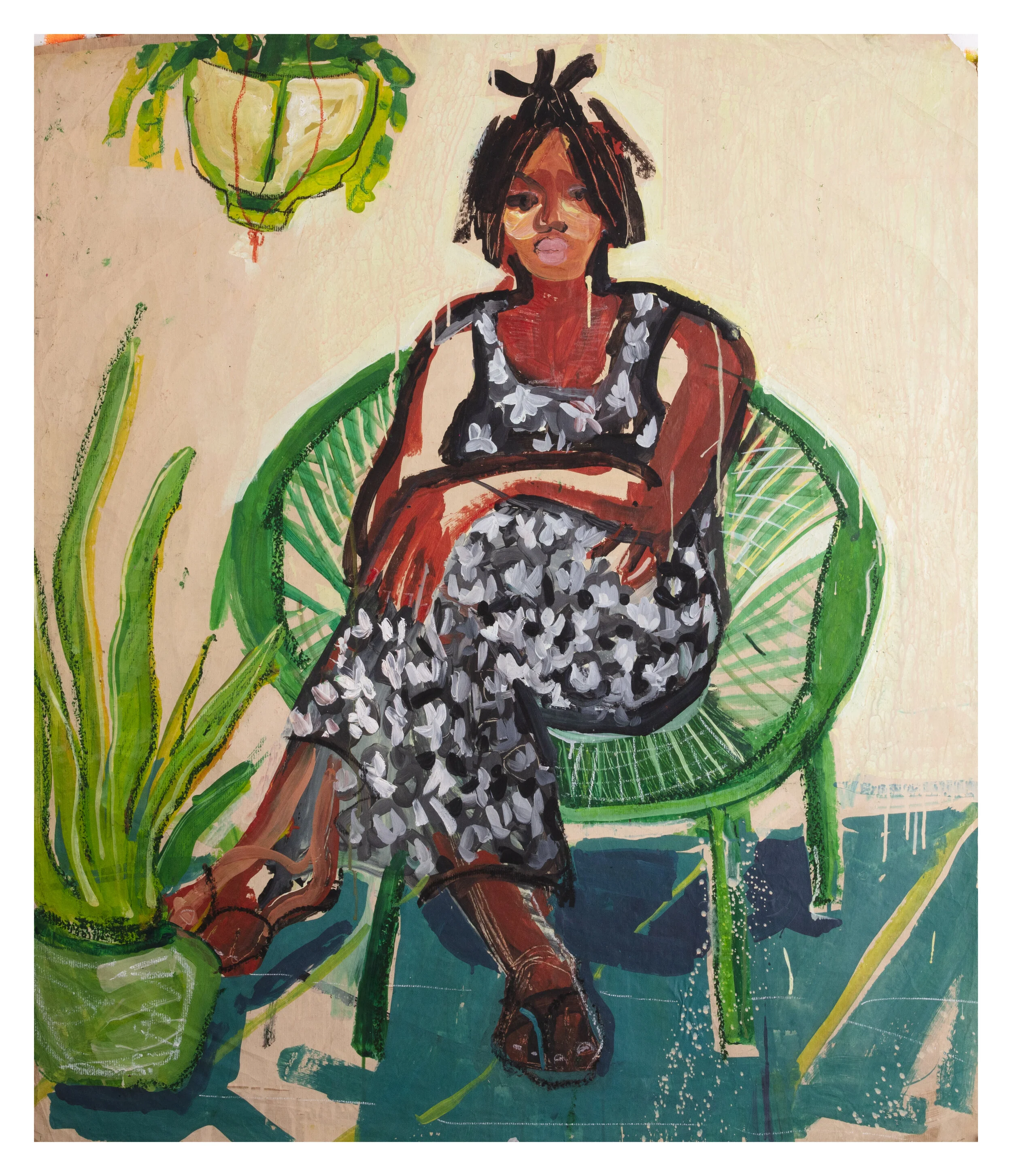 Daniel's wife, 2018,100x114cm, pastel and acrylic on paper