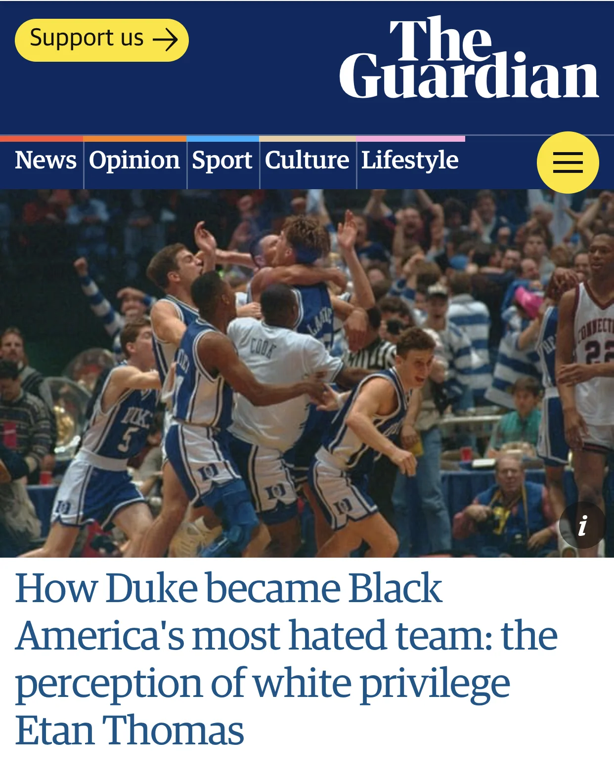 How Duke became Black America's most hated team: the perception of white privilege
