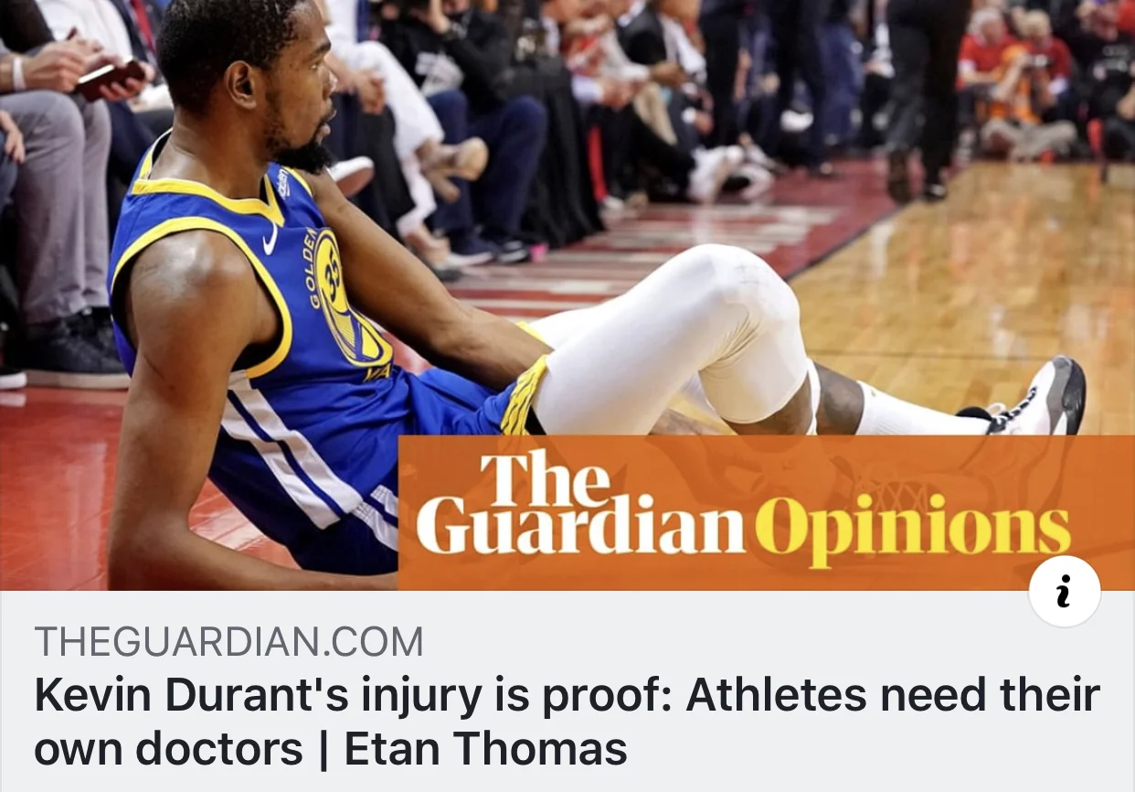 Kevin Durant shouldn’t have been playing period
