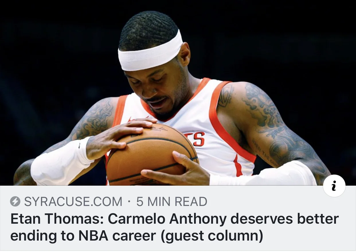 Carmelo Anthony deserves better ending to NBA career