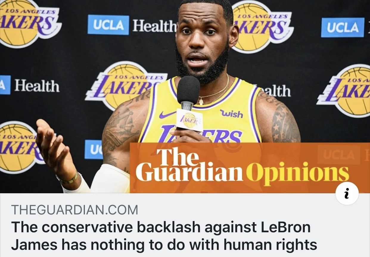 The Conservative Backlash Against Lebron Has Nothing To Do With Human Rights