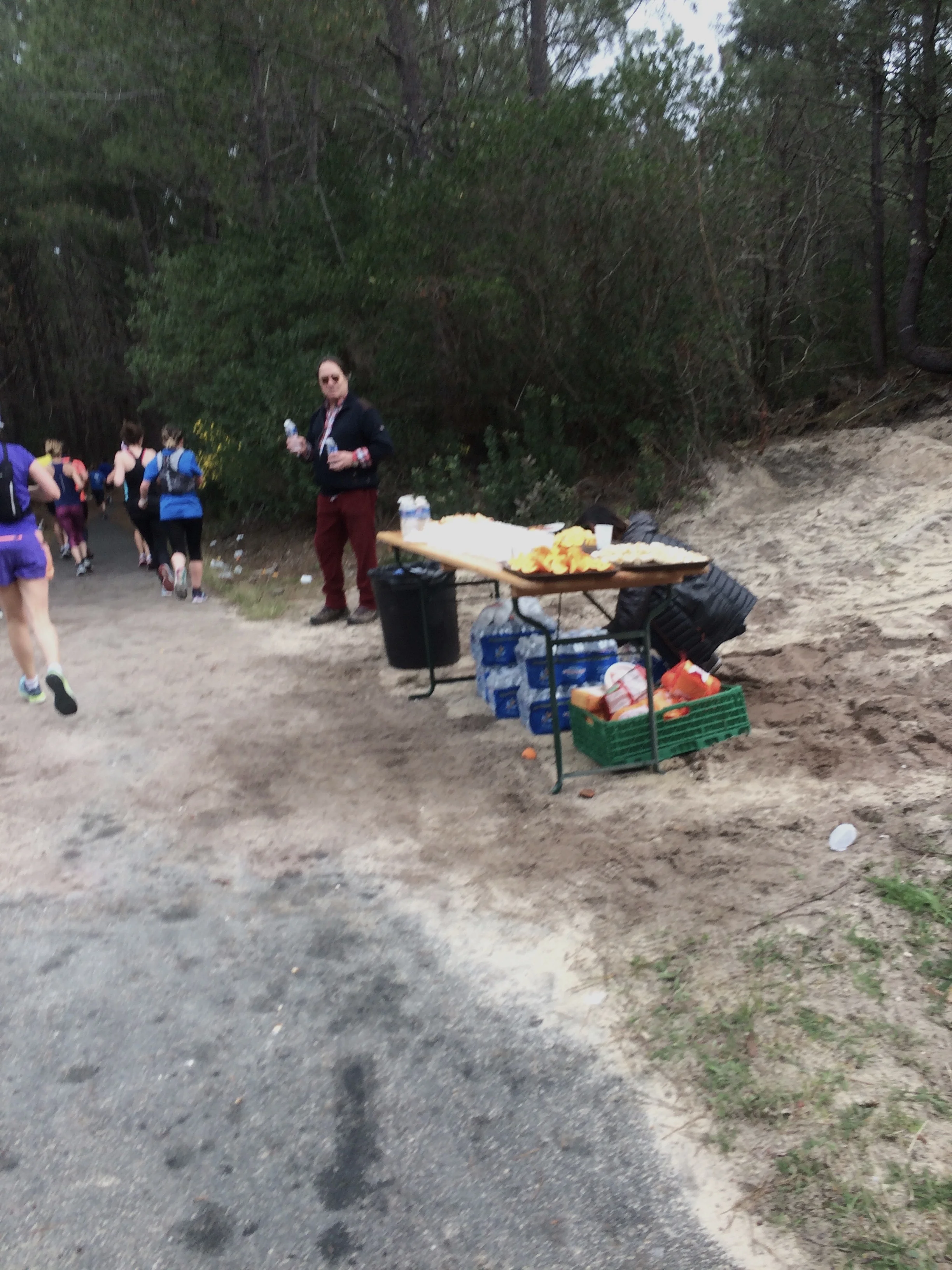 Terrible photo, excellent aid station.