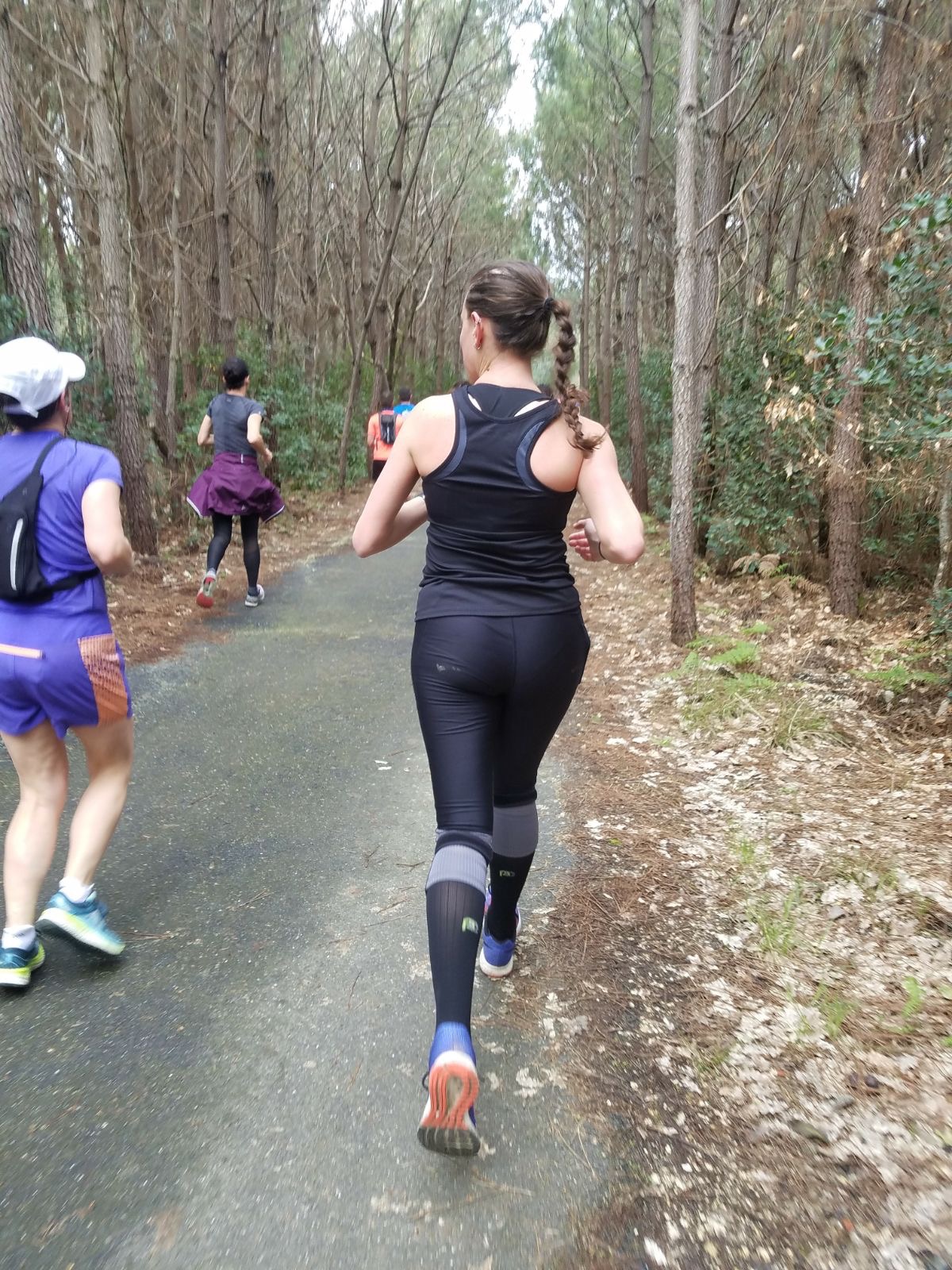 This woman ran damn-near perfect splits for the whole race. We kept passing her, but she’d catch right back up as soon as we slowed down or stopped for any reason.