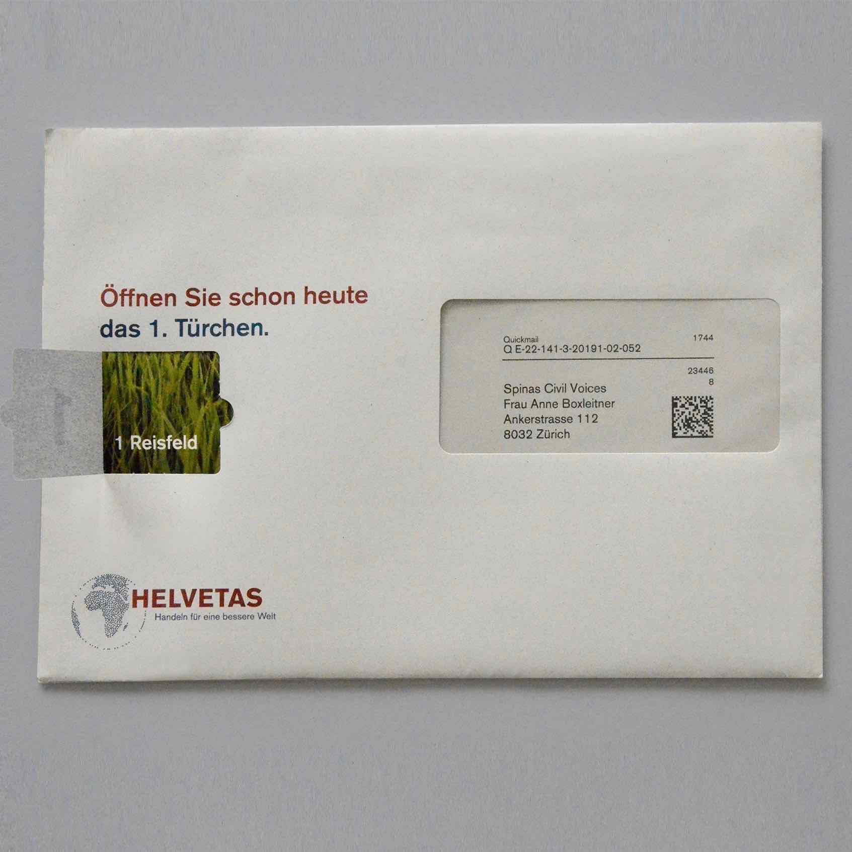 Helvetas Spender-Mailing November 2016: Türchen geöffnet