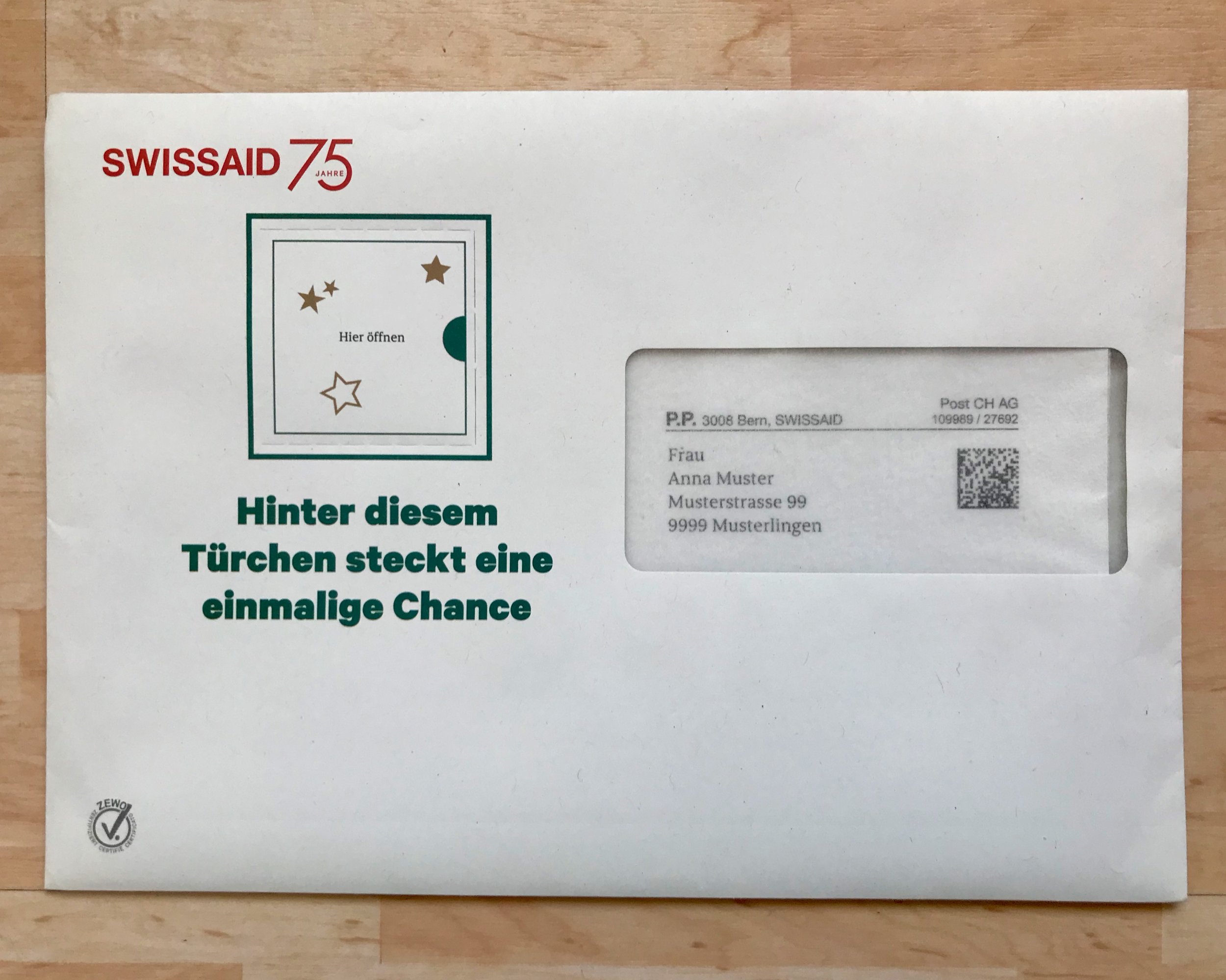 Weihnachts-Mailing für Swissaid