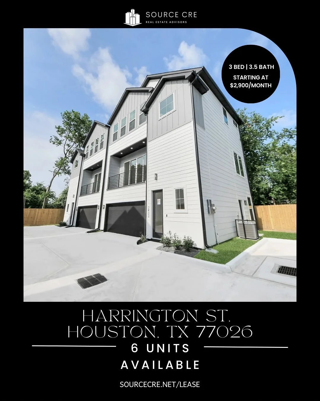 We&rsquo;re excited to present this opportunity, fresh new construction community in heart of Houston. 77026 zip code the area is up and coming with being within minutes of downtown, access to major freeways and entertainment. 

Touring and taking ap