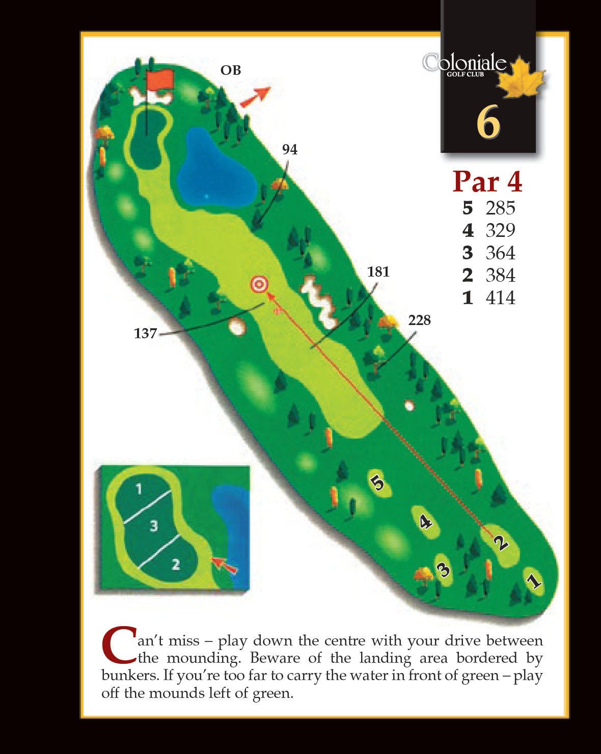 Coloniale Golf Scorecard Edmonton Beaumont - Hole 6