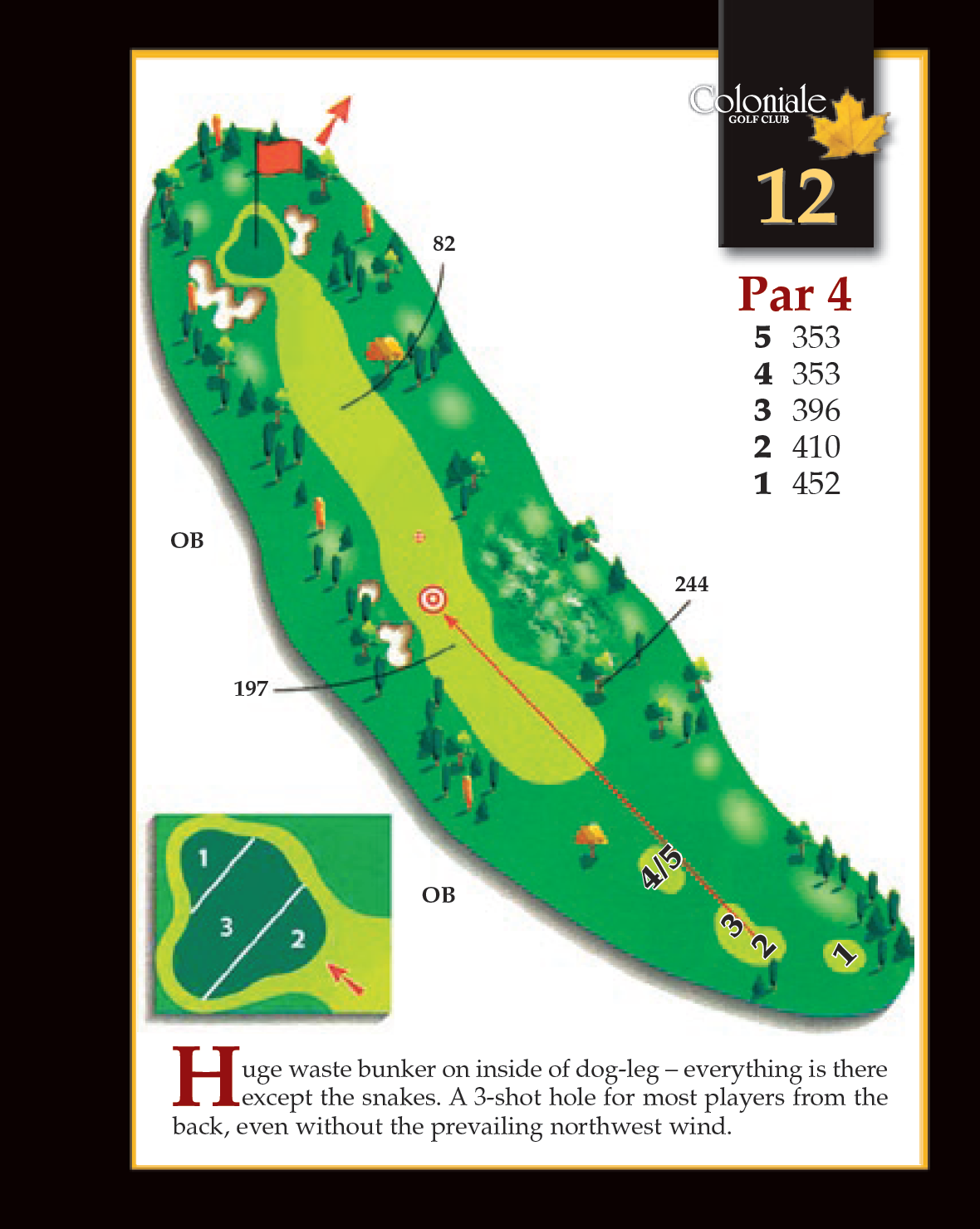 Coloniale Golf Scorecard Edmonton Beaumont - Hole 12