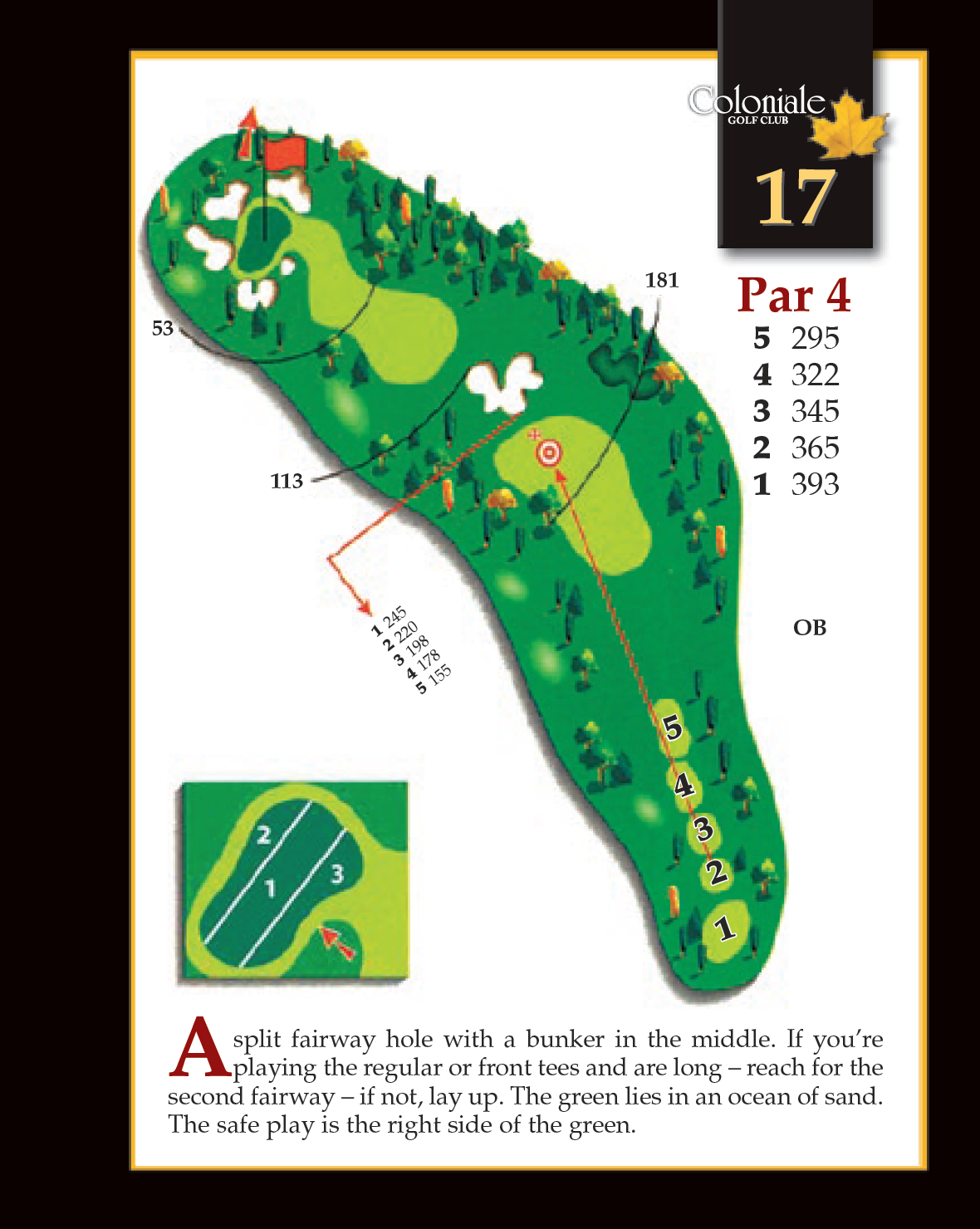 Coloniale Golf Scorecard Edmonton Beaumont - Hole 17