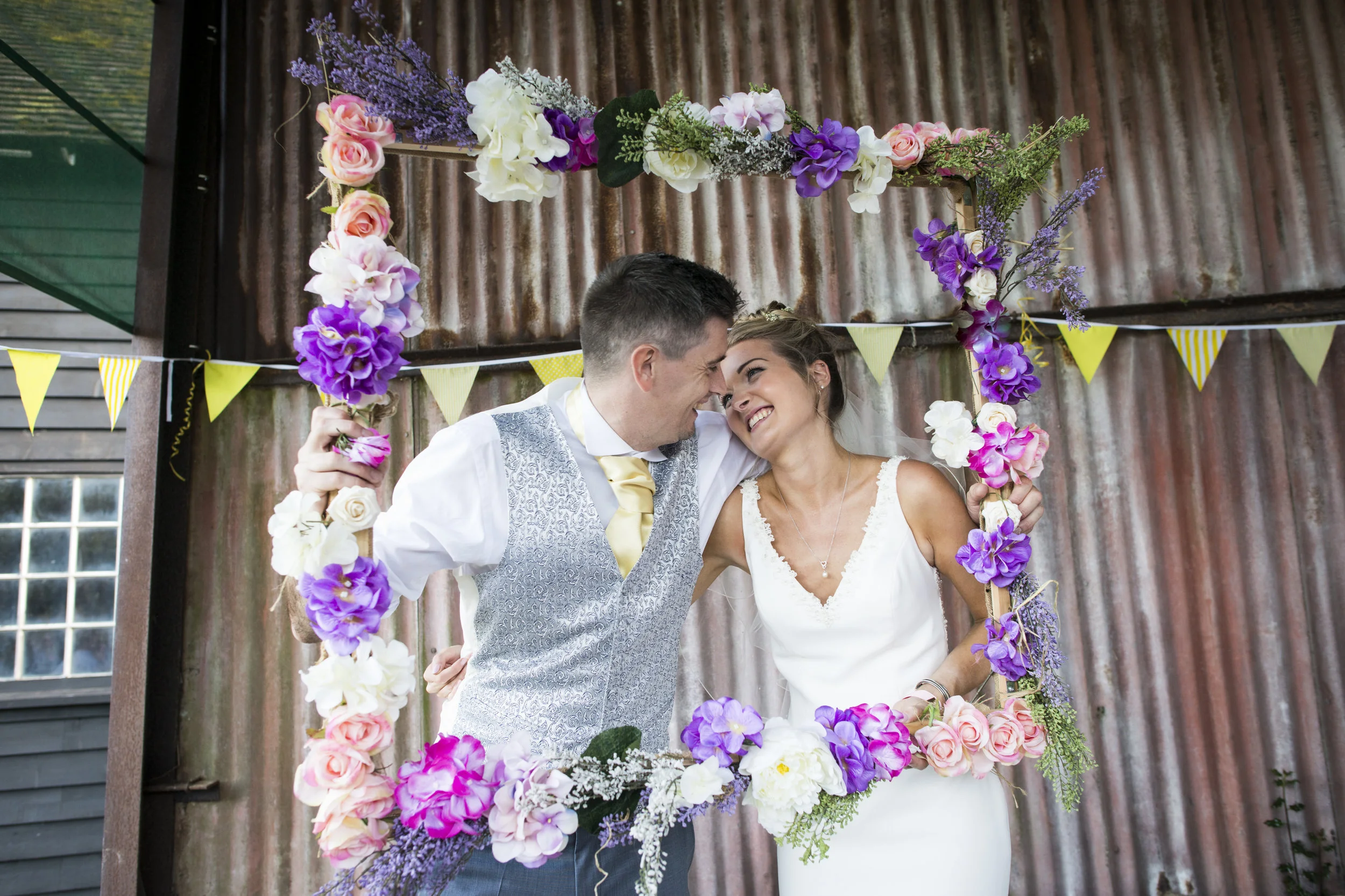 Wedding Couple Portrait Photo | Rustic Barn Wedding Photography, Bride and Groom Natural Wedding Photography Sussex + Natural + Relaxed Wedding Photography Sussex - Chapel Barn, Bolney