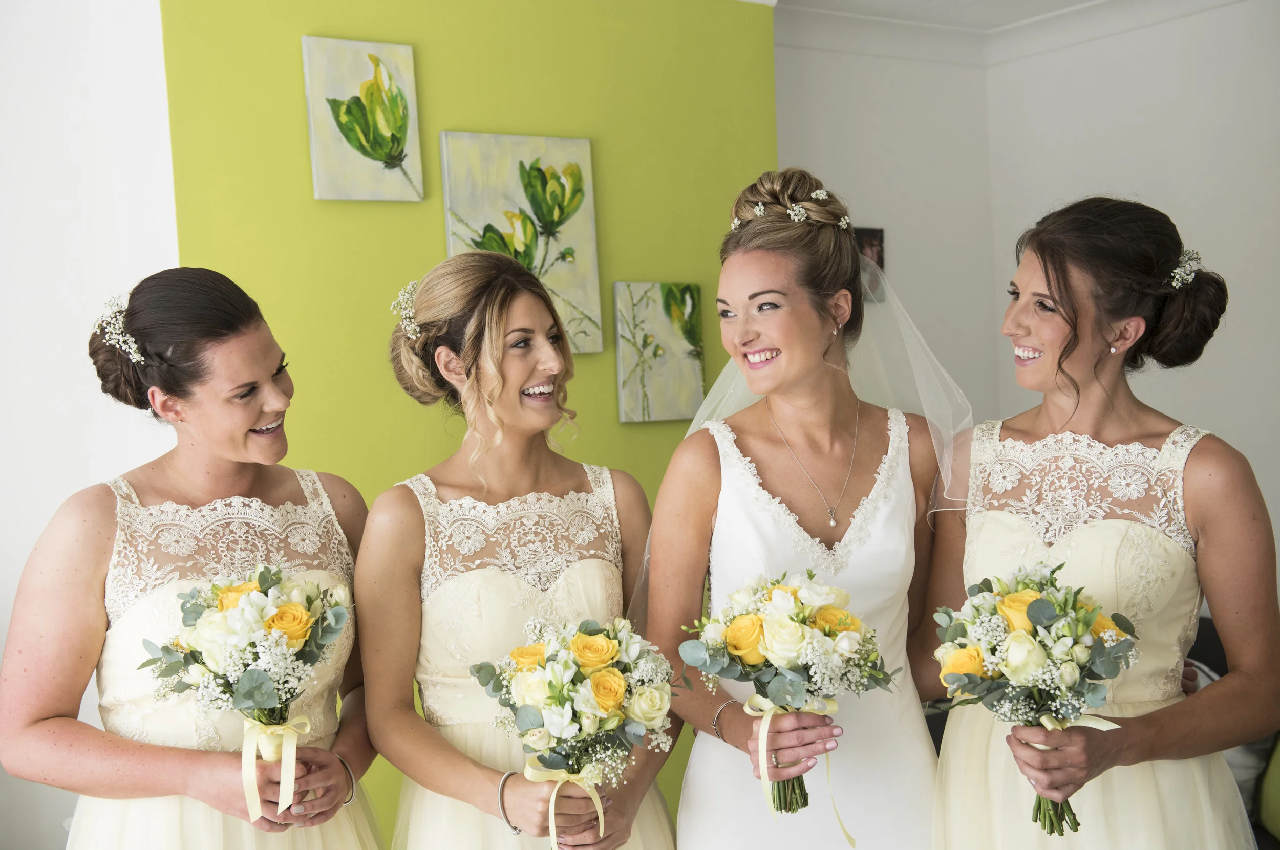 Rustic Barn Wedding Photography, Bridesmaids and Bride Getting Ready Wedding Photography Sussex + Sepia Wedding Natural + Relaxed Photography - Chapel Barn, Bolney - Sarah Wenban Wedding Photography