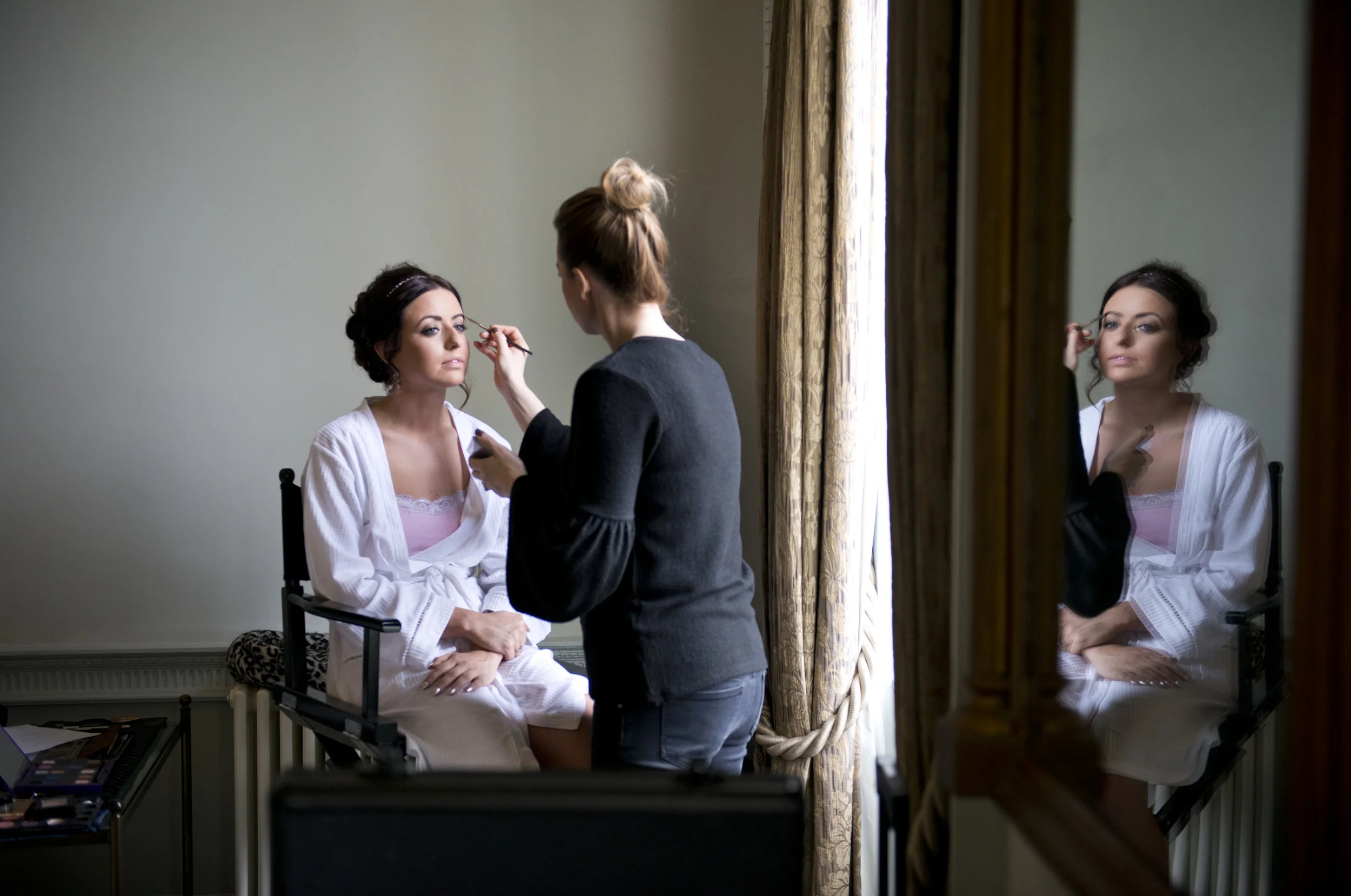 Bride Wedding Make Up Preparation Estate Wedding Photography | Buxted Park Sussex Photography | Classic Elegant Wedding Photography Sussex
