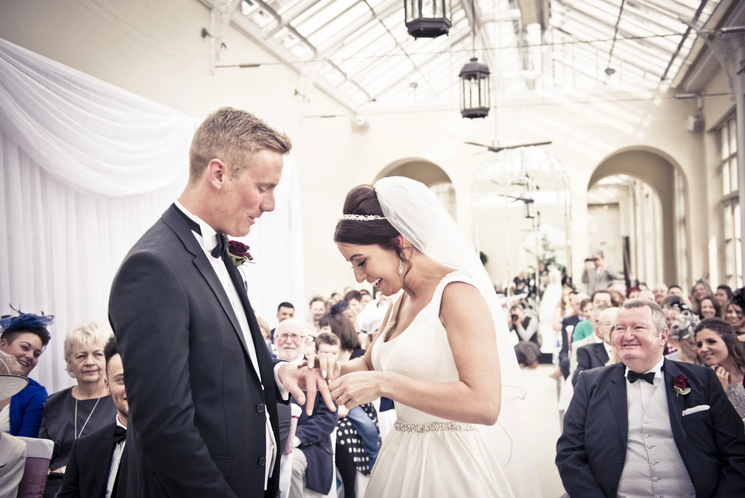 Bride and Groom Ceremony with Rings Wedding Photography | Buxted Park Sussex Photography | Classic Elegant Wedding Photography Sussex
