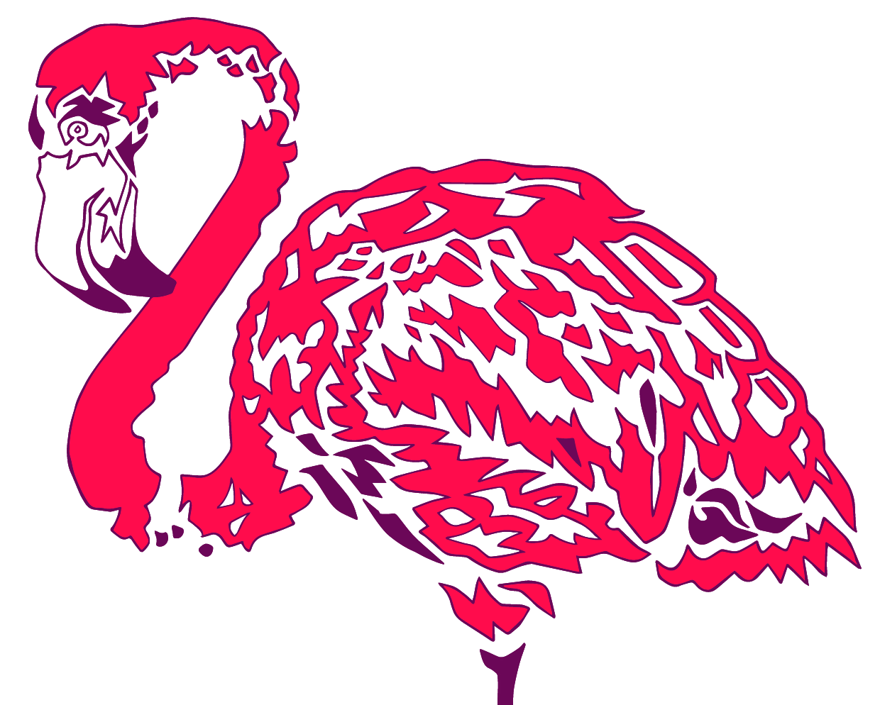 'Ruffled' pen and ink coloured in vector