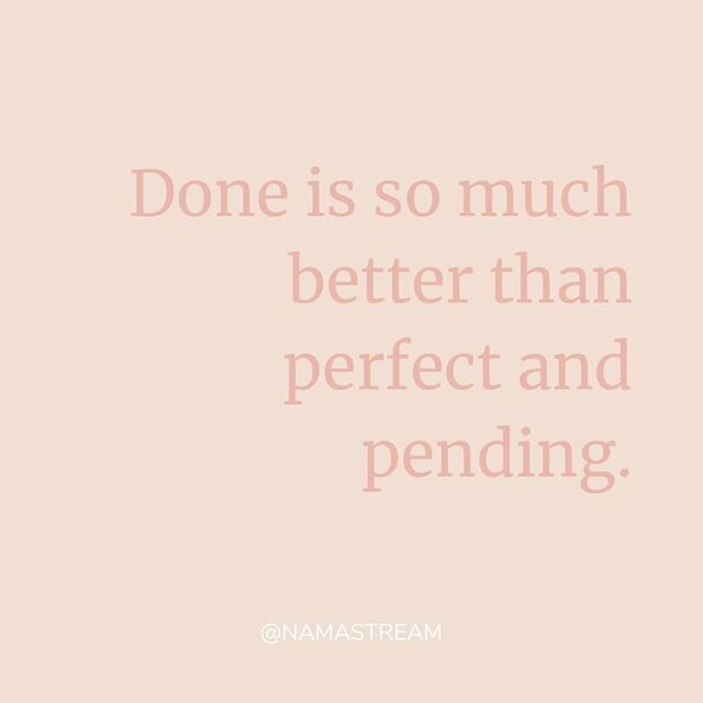 #truth Let's stop chasing gold stars and take action on our projects and dreams and ideas. We can make it all happen... if we get things done.

Done means you took action and created something.
Perfect means you're paralyzed and staring at unfinished work.

Done means you put yourself and your work first.
Perfect means you put other's opinions first (and you haven't even completed the thing you think others are going to have an opinion on). Done feels amazing.
Perfect is agonizing.

Embrace done and ditch perfect.

Check out the latest episode from And She Spoke where we dive into the dangerous act of identifying as a "perfectionist". #womeninbusiness #onlineyoga #yogateacher #pilatesteachers #ambitiouswomen #feministbiz #onlinebusiness #womenceo #womenempowerment #lifecoachforwomen  #dreamitanddoit