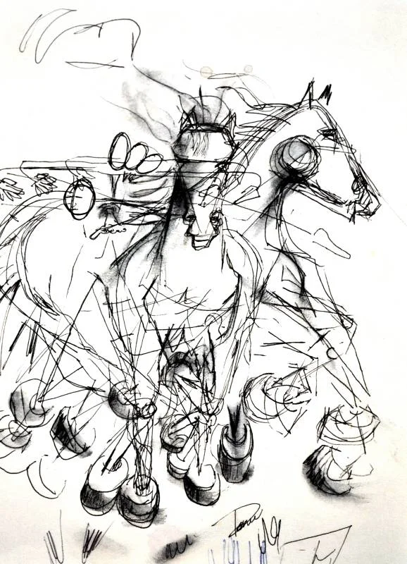 Horses, 2001, pen and ink on paper.