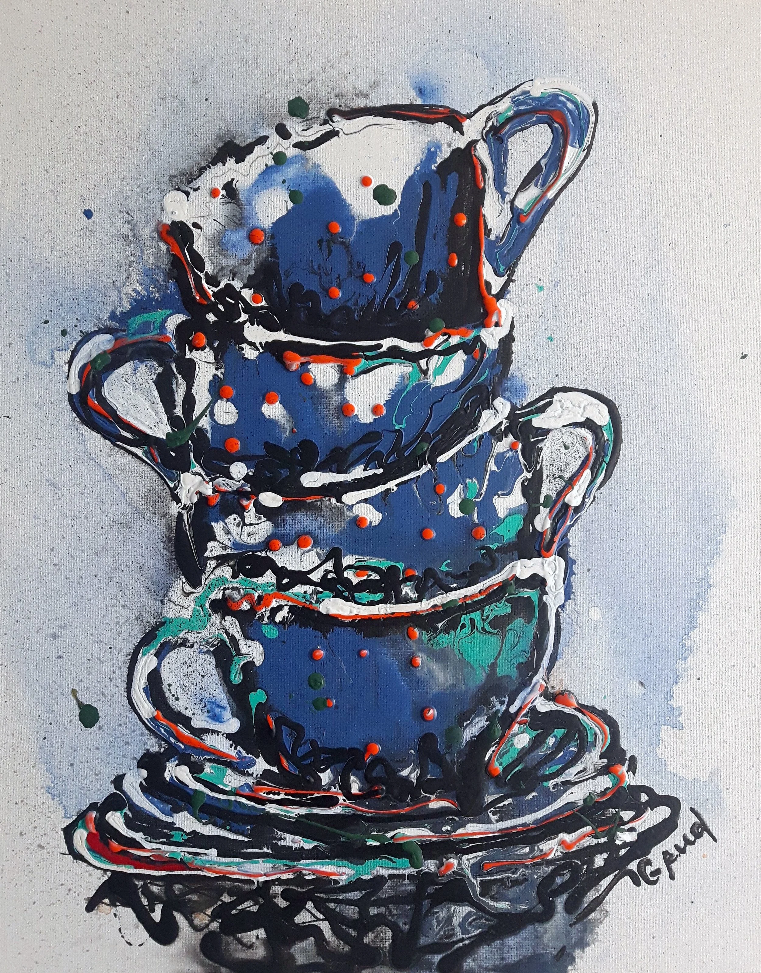 Cappuccino Cups, 20x16, Acrylic/Canvas