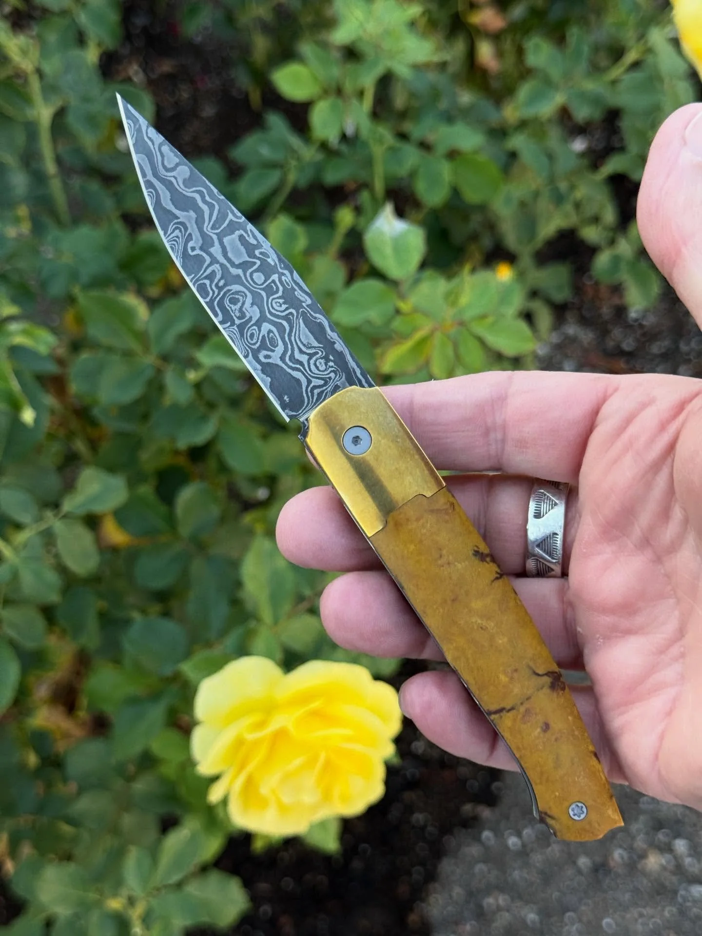 This post is long overdue. After Andy noticed the talented French knife maker @stephanespi post a sketch of his new model the H&eacute;lios, he was in. We connected with Stephane and asked about a custom build and he was in too! So we sent him some o