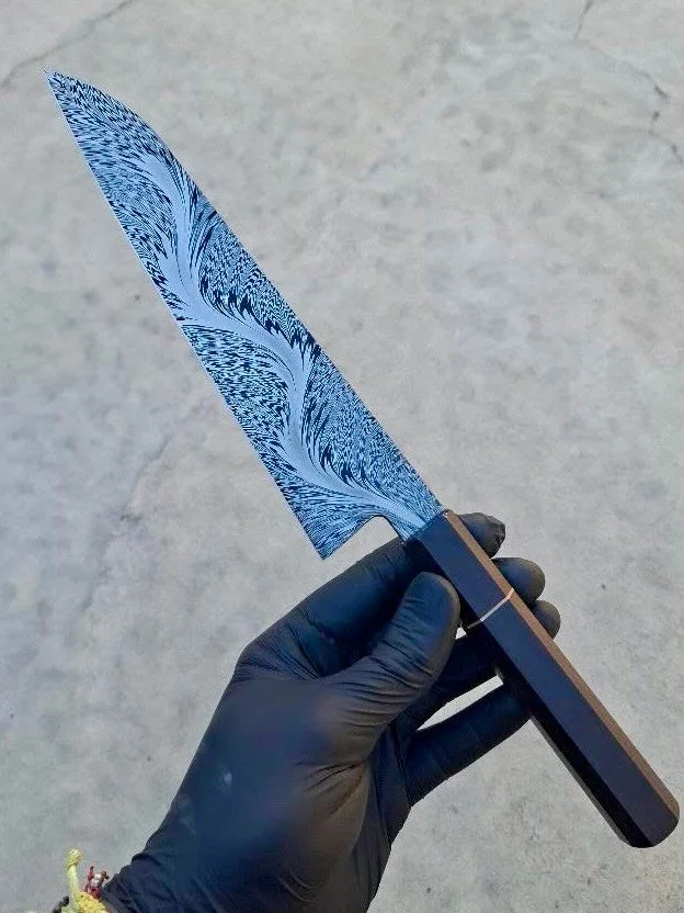 This incredible kitchen knife was donated to us by @rumble_knives to be auctioned on our table at @blade_show  Jackson is an ABS Master Smith and makes some of the finest culinary knives out there. All of the proceeds from the sale will go to our sch