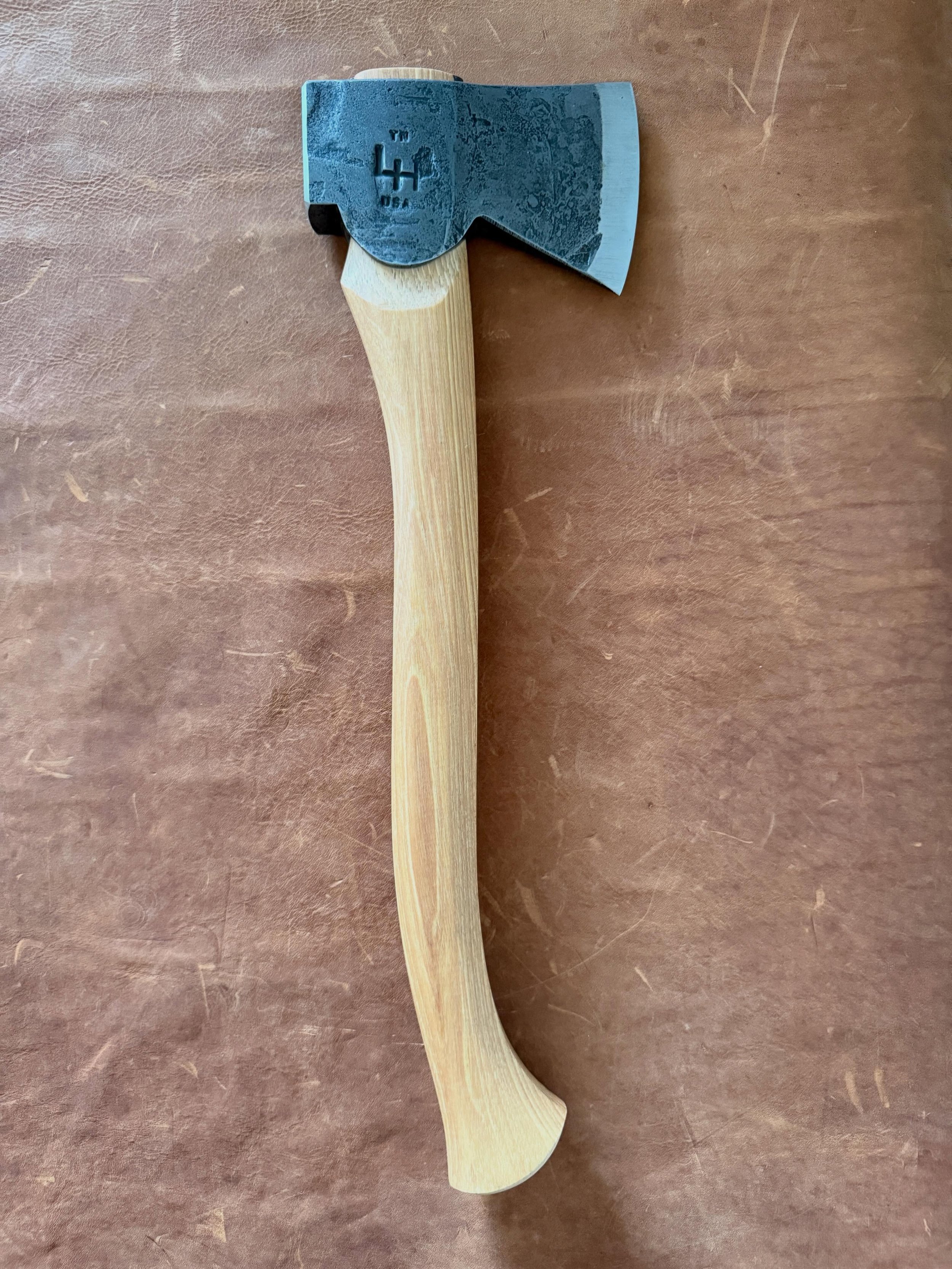 Always wanted a Liam Hoffman axe and he had a great booth at @blade_show this year. Couldn&rsquo;t resist this beautiful mid-sized Camp Axe. 
.
#bladetothebone #campaxe #axe #bladeshow