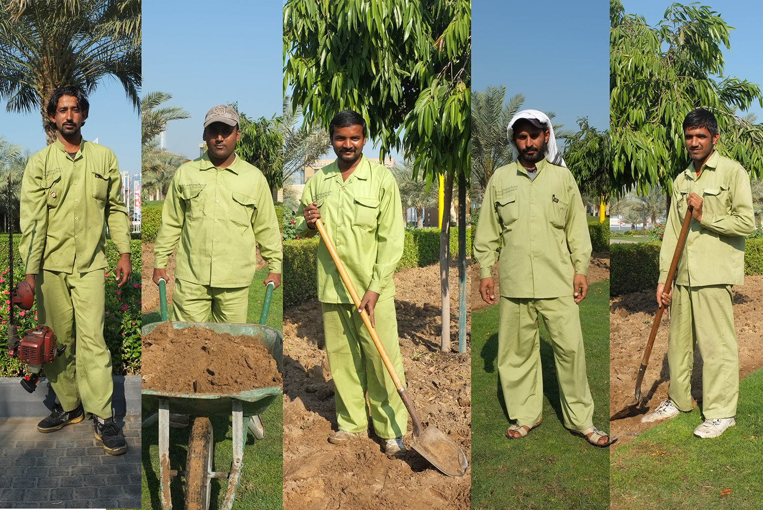  Participating gardeners (L to R): Muhammad Shabbir Ahmad Din, Mohammed Mostafa Mohammed Junu Mia, Shahid Ahmad Bashir Mahmood, Sajad Hussain Bughio, Tariq Mahmood Muhammad Riaz Ahmed 