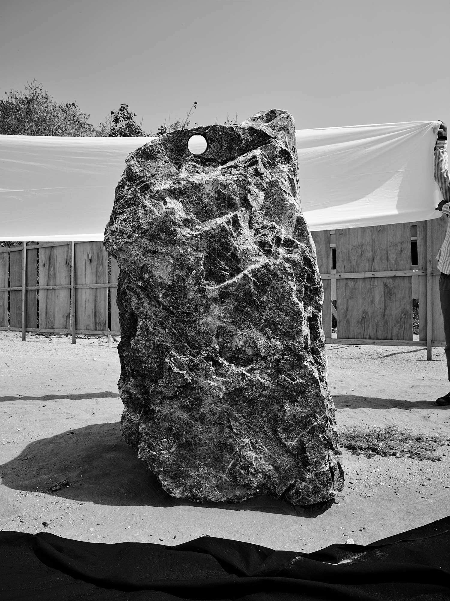   Photostaging Boulder Plot (2014) , 2017  Boulder no.12, professional photographer, photography gear, assistants  Inkjet prints on Hahnemuhle Fine Art Photo Rag  120 x 89.92cm 