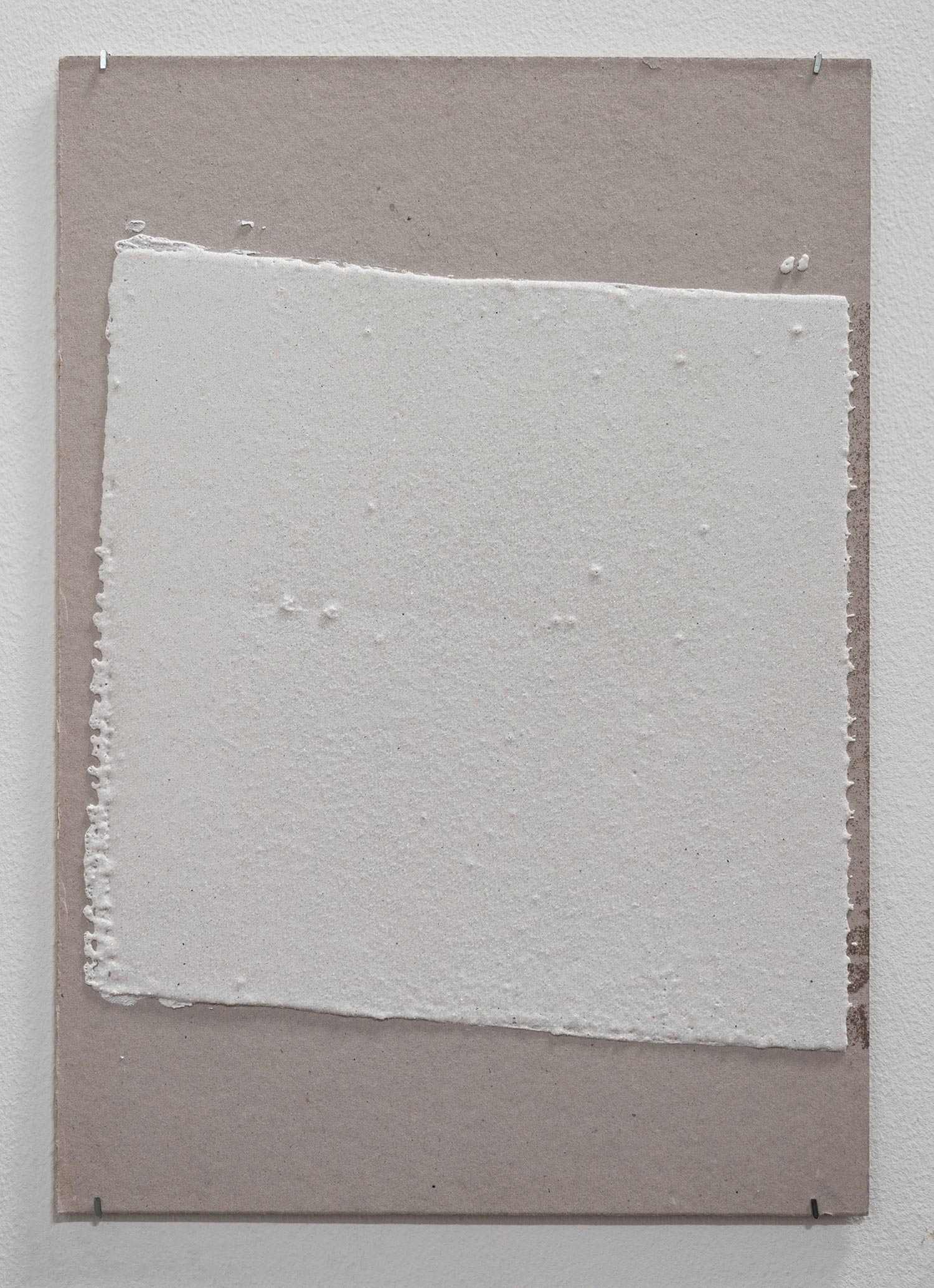   300mm (W), 1.5mm (T), white, Random mark, hand marking, Al Barsha 1, St 11,  2016  Thermoplastic paint and reflective glass particles on grey board  35 x 50 cm 