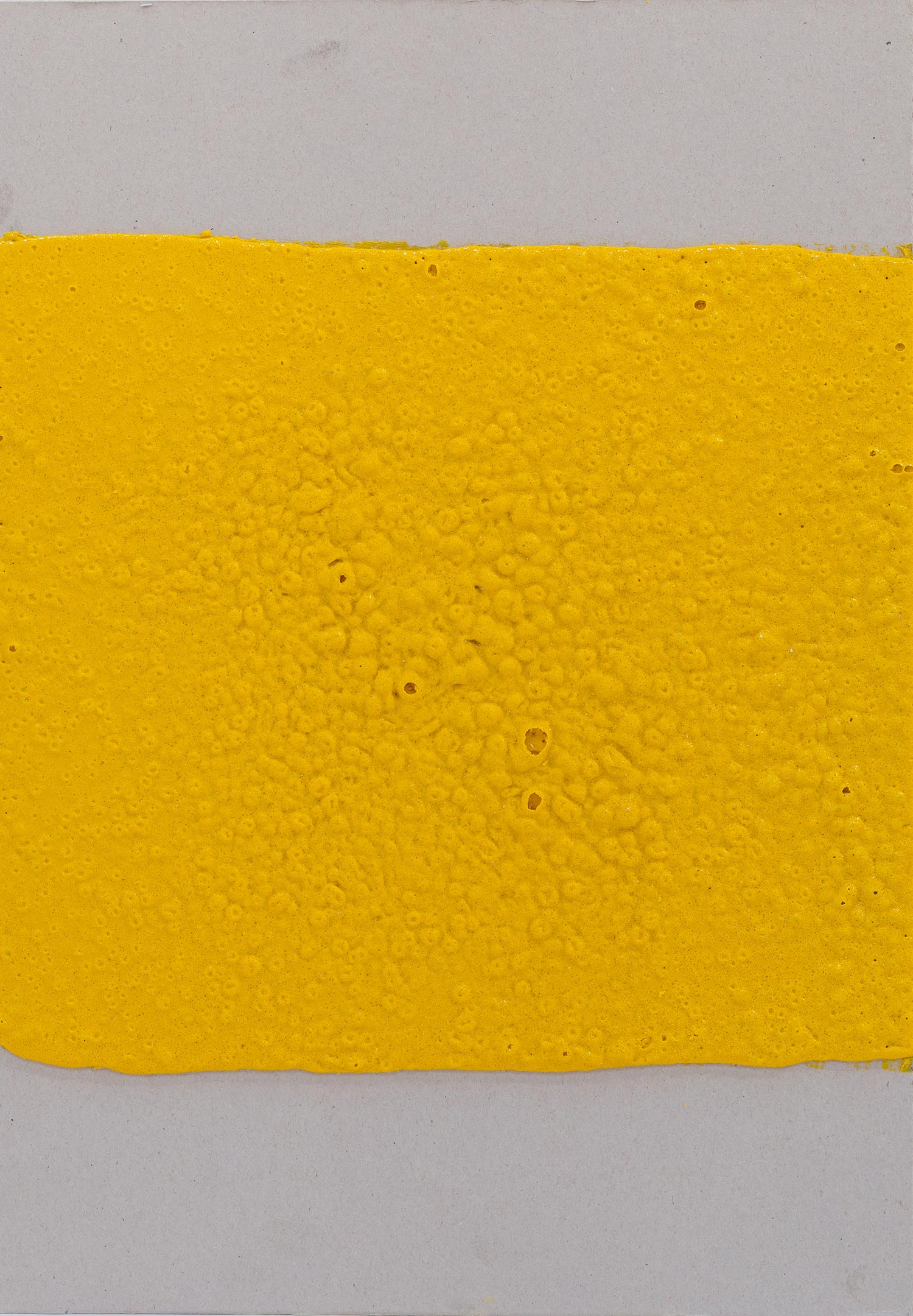   300mm (W), 5mm (T), Yellow, Random mark, Hand marking, D88 Omar Bin Al Khattab St, LP 47, 2017   Thermoplastic paint and reflective glass particles on grey board  35 x 50 cm 