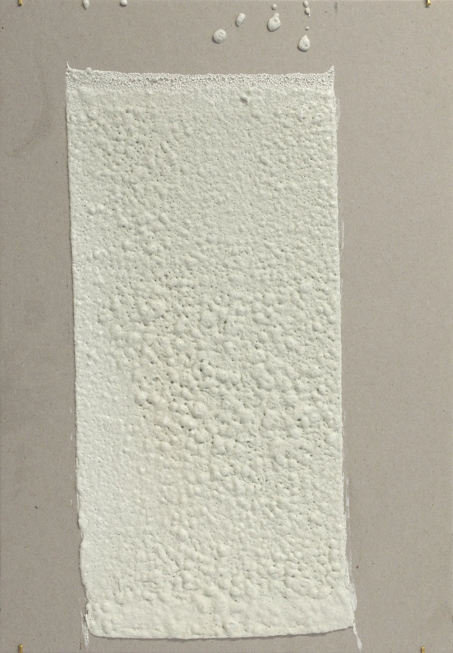8in (section) (W), 2.27mm (T), White, Bus lane, Manual marking, 5th Ave, Btw E82 St - E83 St, 2018 Thermoplastic paint, reflective glass particles on grey board 35cm x 50cm