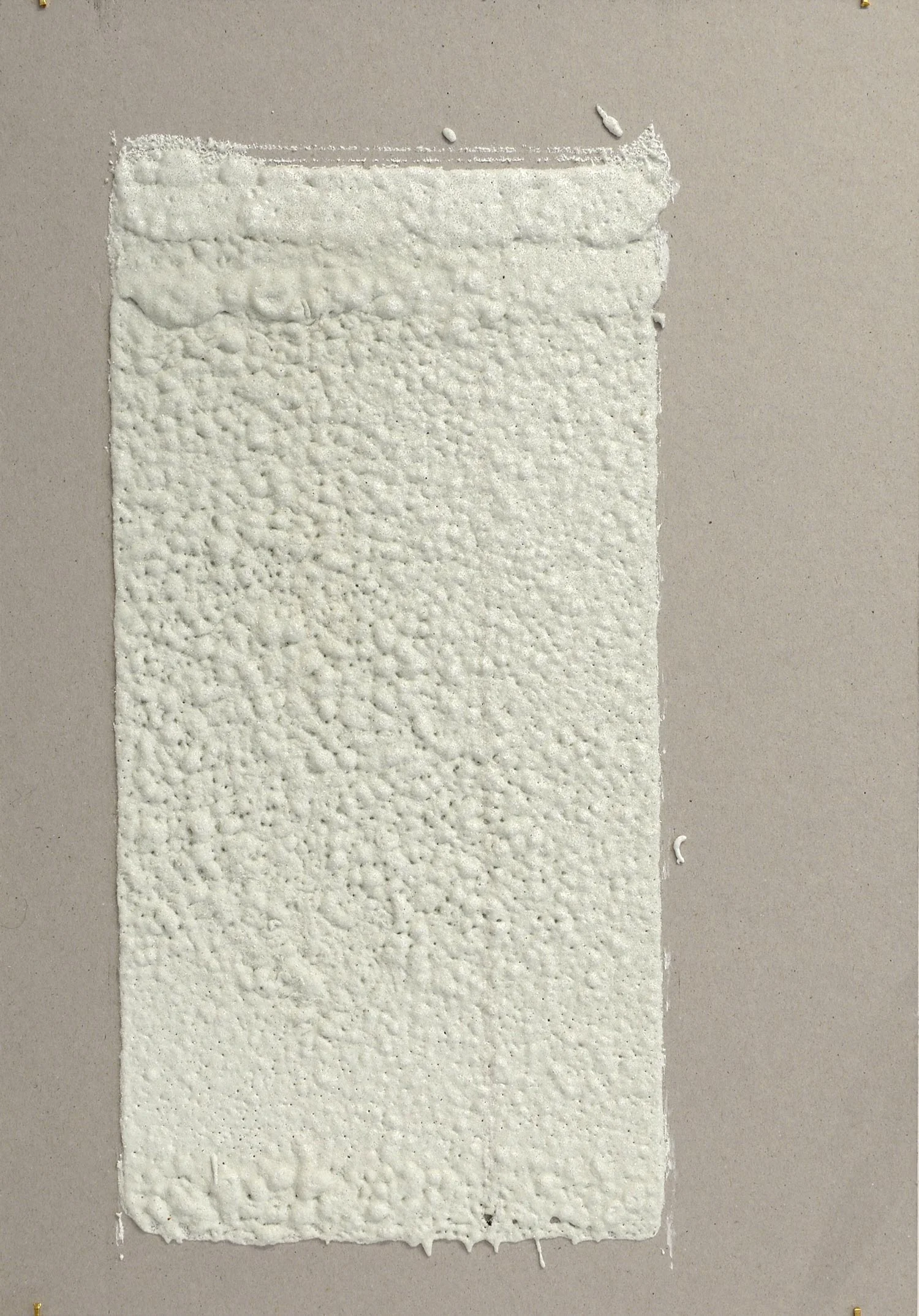 8in (section) (W), 2.27mm (T), White, Bus lane, Manual marking, 5th Ave, Btw E82 St - E83 St, 2018 Thermoplastic paint, reflective glass particles on grey board 35cm x 50cm
