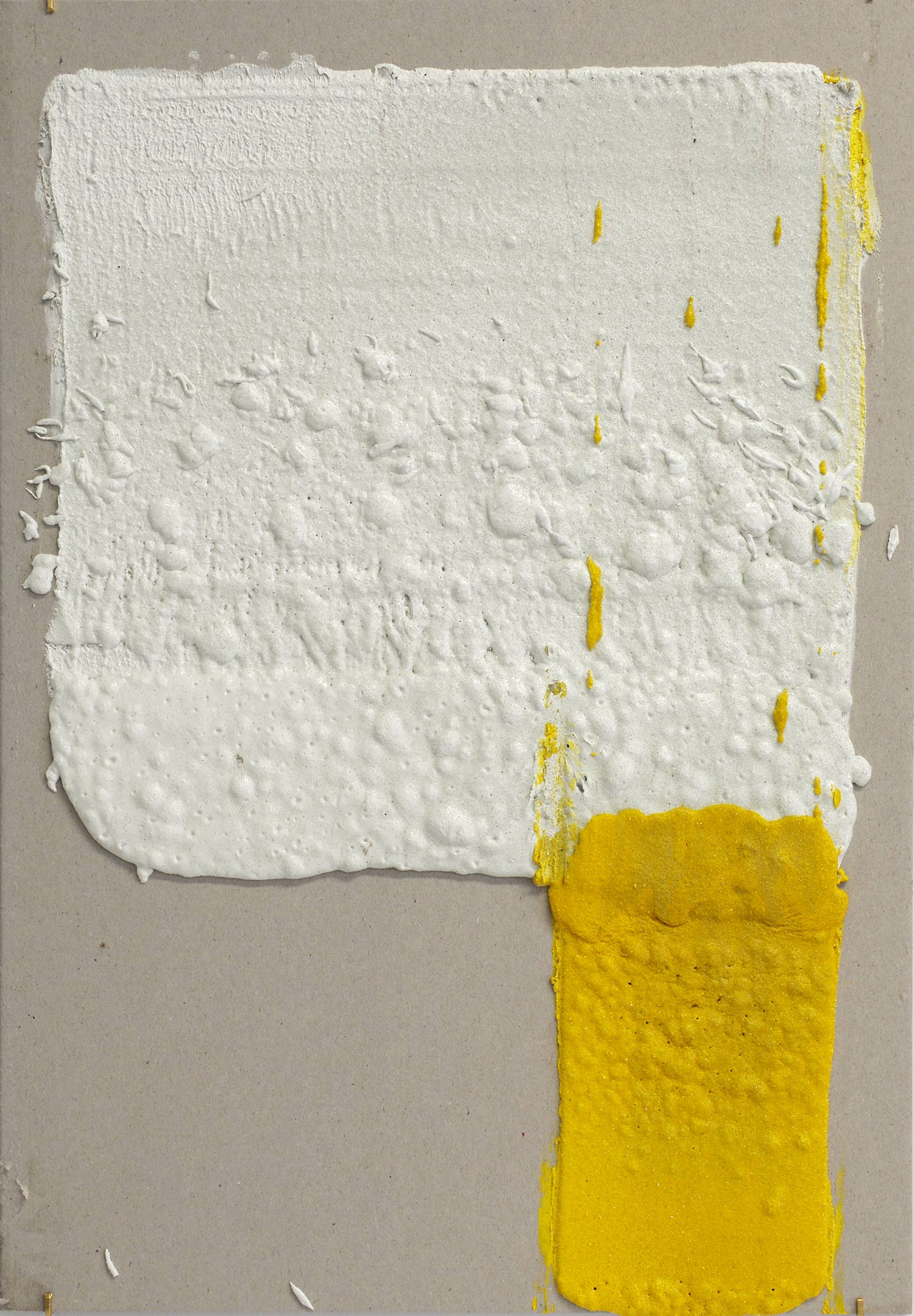   12in (section) (W), 2.27mm (T), White, Crosswalk, Hand marking; 4in (section) (W), 2.27mm (T), Yellow, Double Yellow continuous, Manual marking, Lewis St, Btw Delancey St - Grand St,  2018 Thermoplastic paint, reflective glass particles on grey boa
