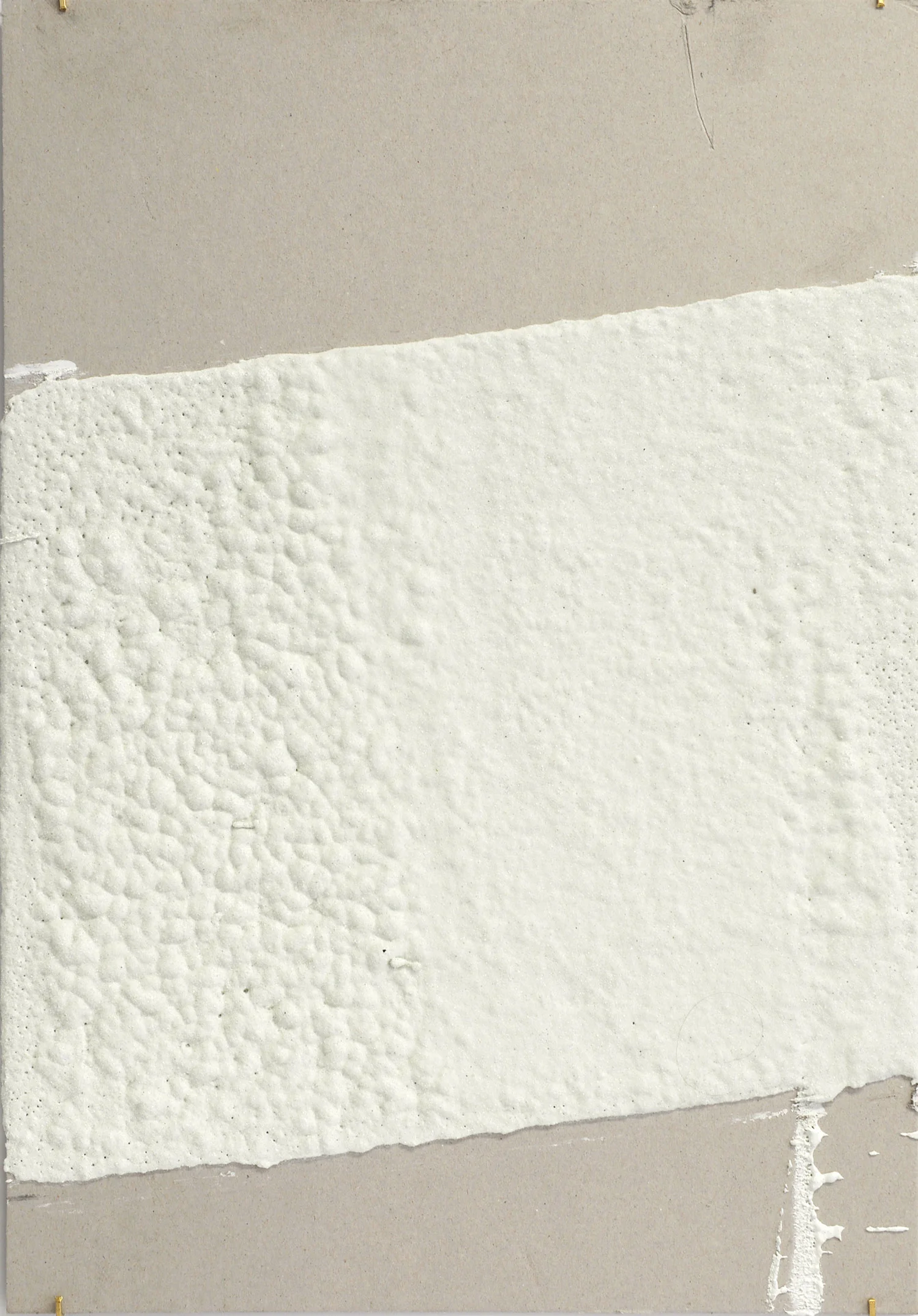 12in (W), 2.27mm (T), White, Random mark, manual marking, Lexington Ave, E89 St int, 2018 Thermoplastic paint, reflective glass particles on grey board 35cm x 50cm